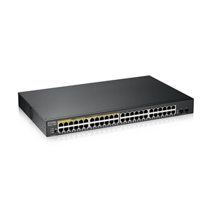 ZyXEL GS1900-48HP V2, 48 Port, Gigabit, 24 Port PoE 170W, 2 Port GigaBit SFP, Yönetilebilir, Rackmount Switch