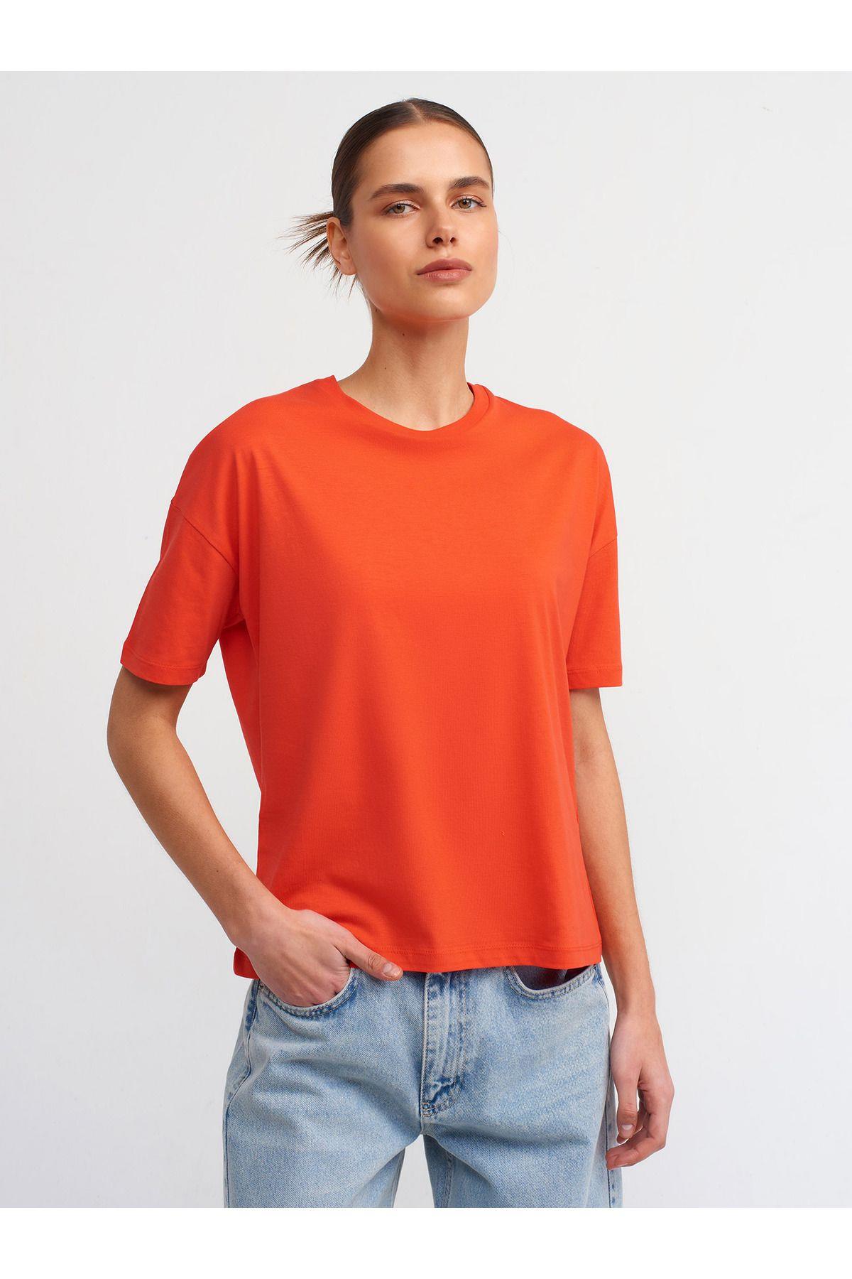 3683 Basic T-shirt-kırmızı
