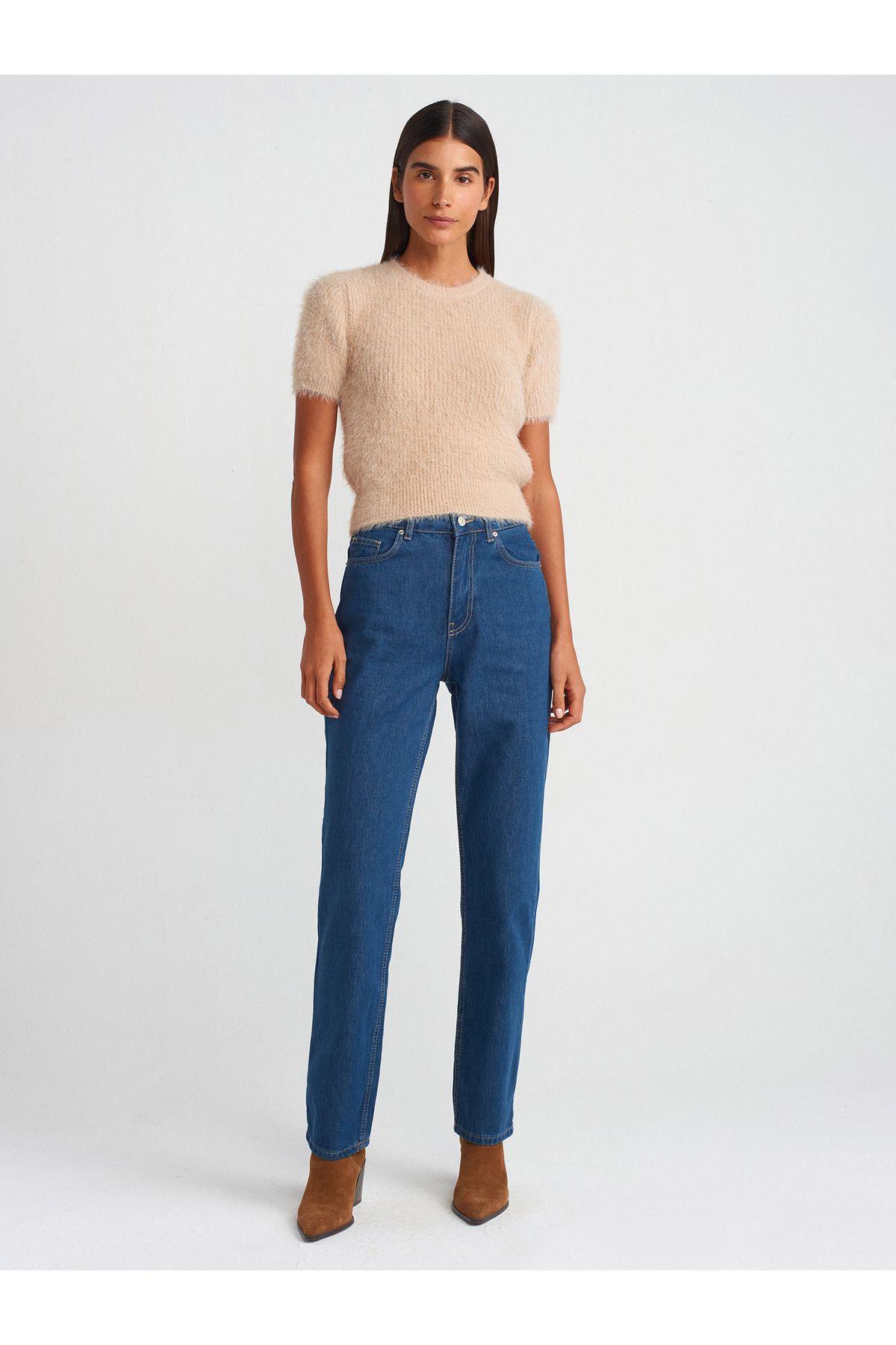 71731 Rins Yıkama Stright Denim Pantolon-Mavi