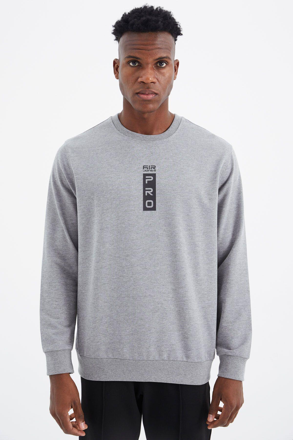 Leroy Gri Melanj O Yaka Erkek Sweatshirt - 88306