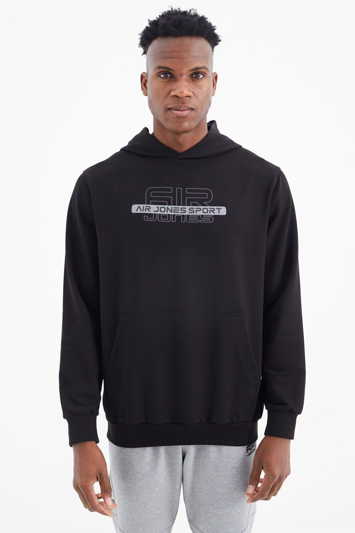 Vincent Siyah Standart Kalıp Erkek Sweatshirt - 88308