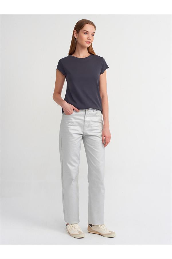 30719 Bisiklet Yaka T-shirt-Antrasit