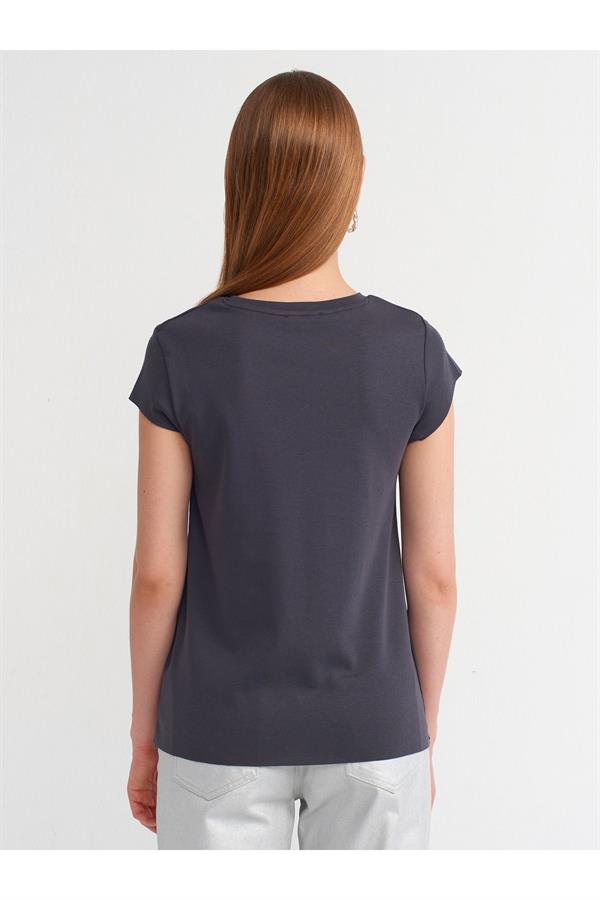 30719 Bisiklet Yaka T-shirt-Antrasit
