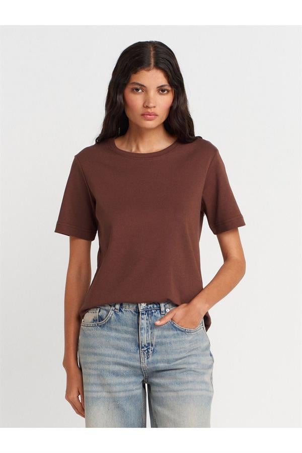 31763 Bisiklet Yaka T-shirt-Siyah