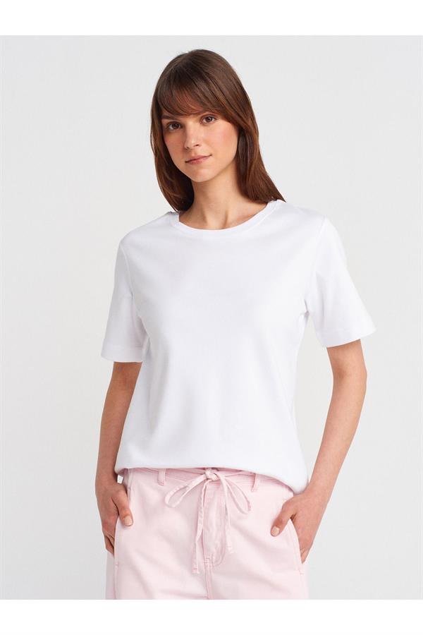 31763 Bisiklet Yaka T-shirt-Siyah