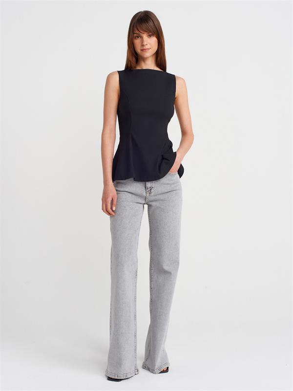 Dilvin 50281 Kadın Peplum Ekru Bluz