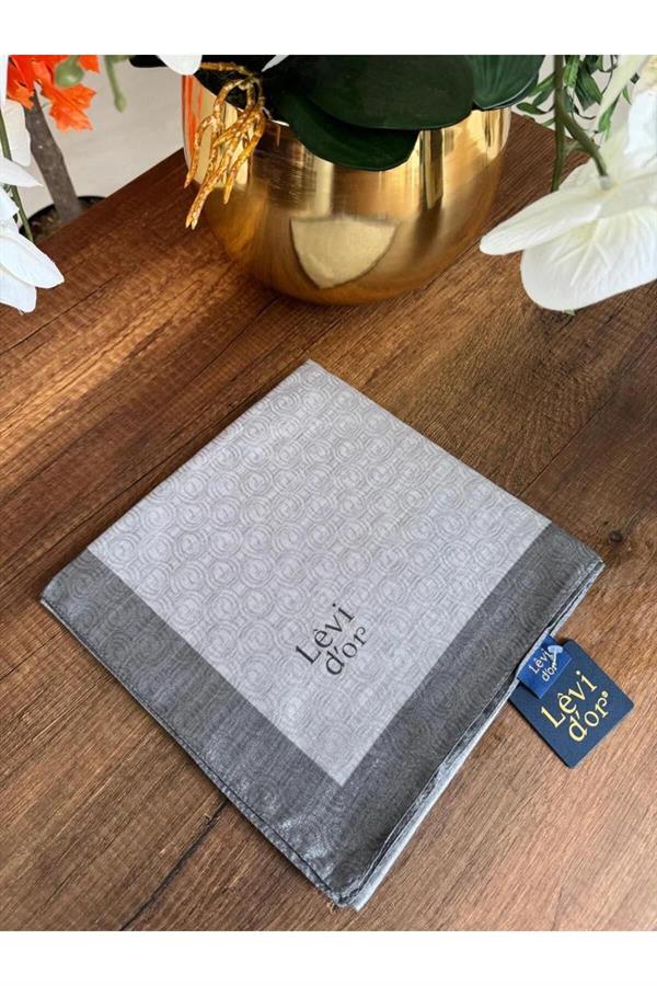 Kadın Monogram Eşarp Füme