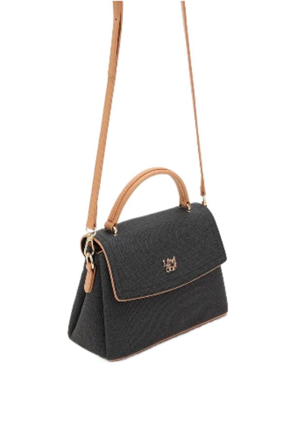 Kadın Siyah-camel Kumaş Dokulu El Çantas 930064
