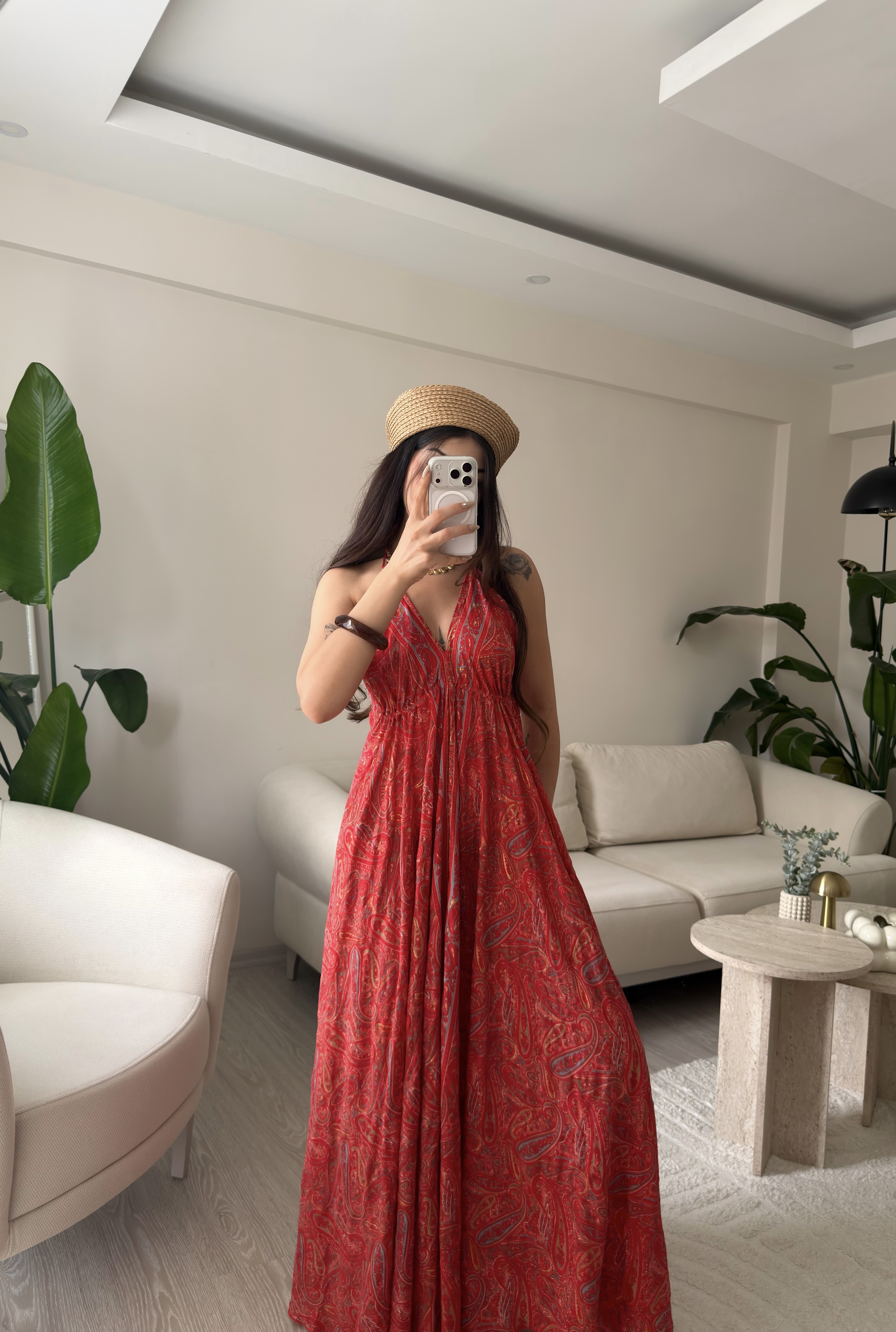 Anita Gold Detaylı Sırt Dekolteli İpek Elbise III
