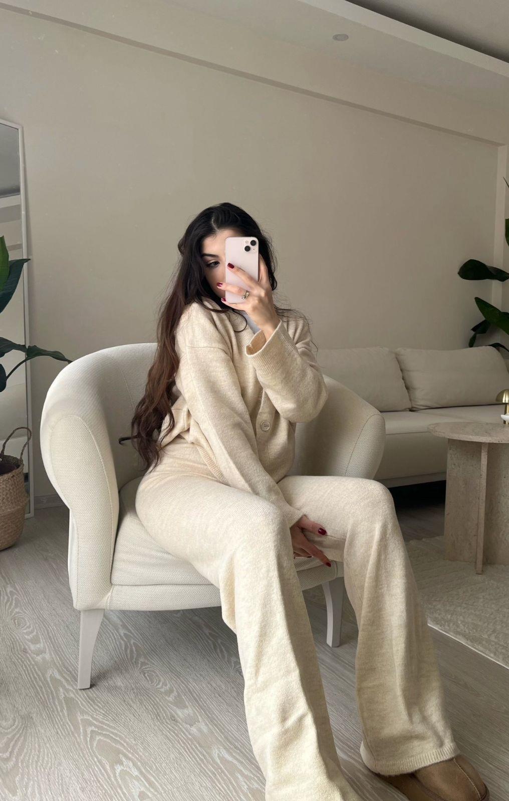 Joelle Hırkalı Triko Takım Taş