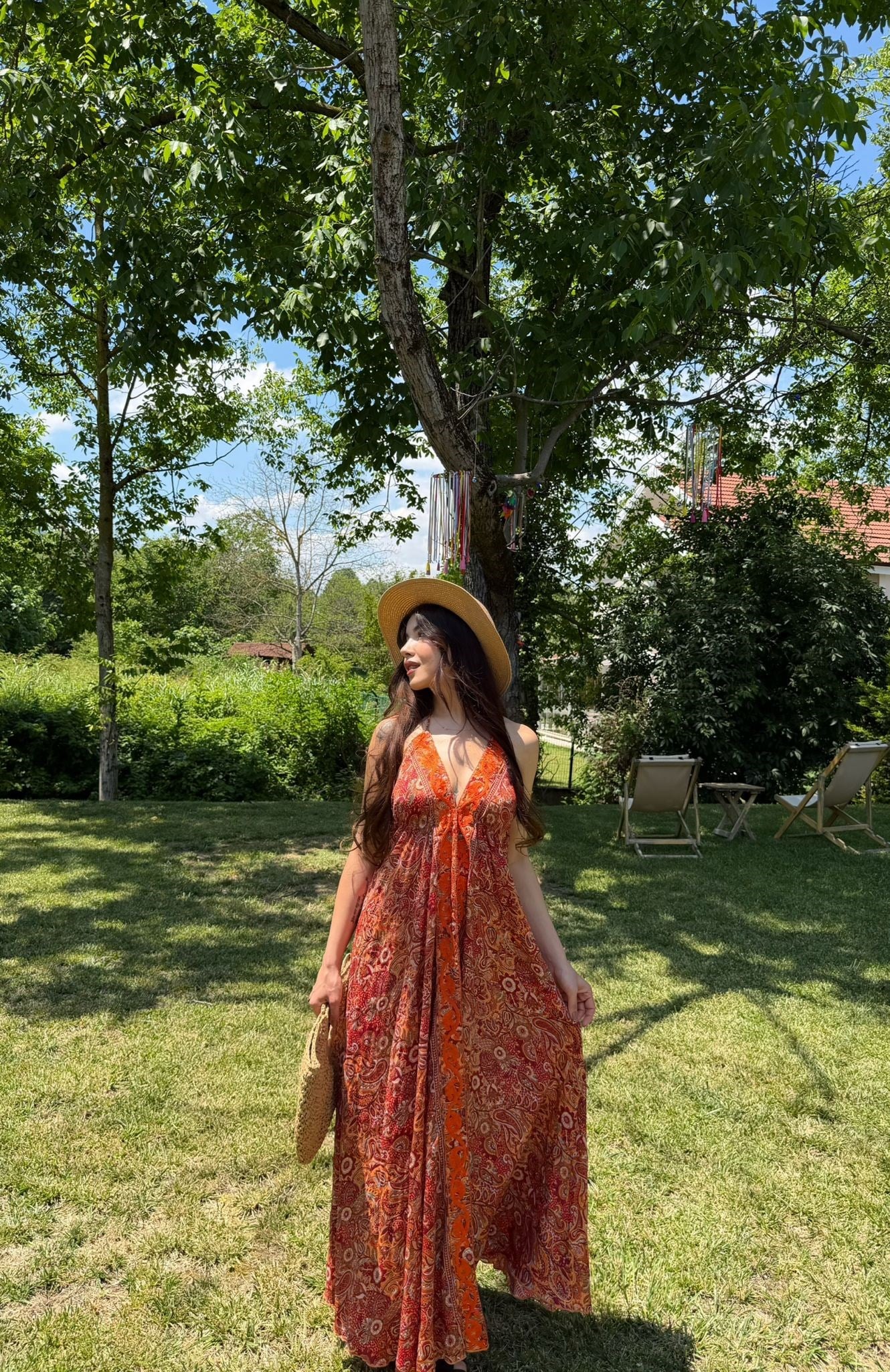 Marin Nakış İşlemeli Sırt Dekolteli Bohem Elbise IV