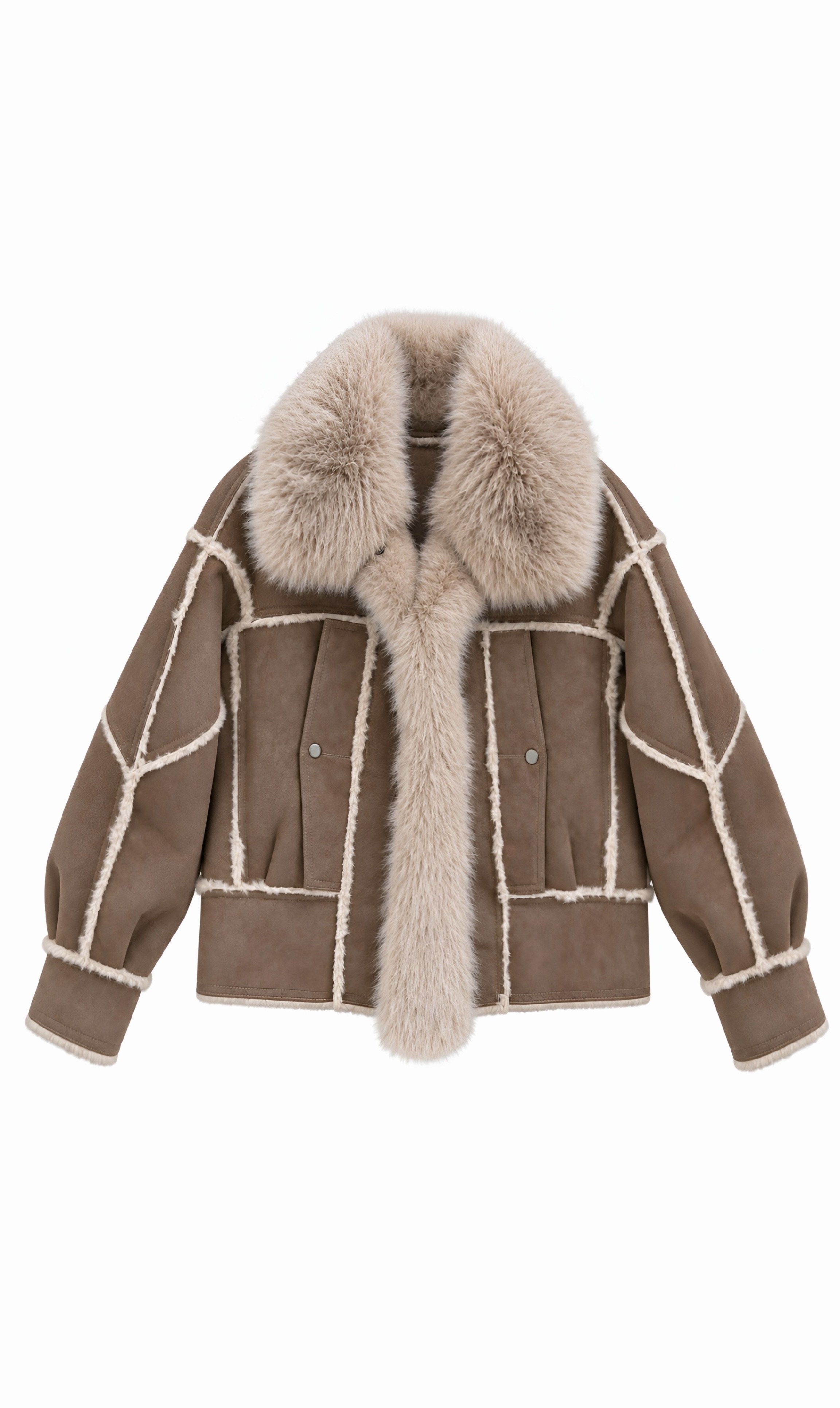 Suede Kürklü Premium İthal Ceket Camel