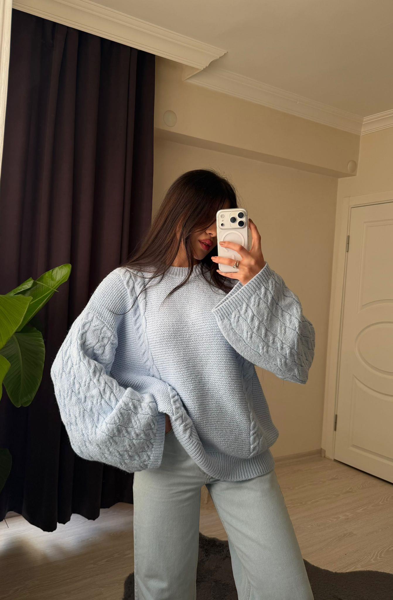 Vaela Saç Örgülü Pinterest Kazak Bebe Mavi