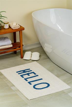 Hello Doğal Pamuklu Banyo Paspası 50x80 Cm -  Lacivert