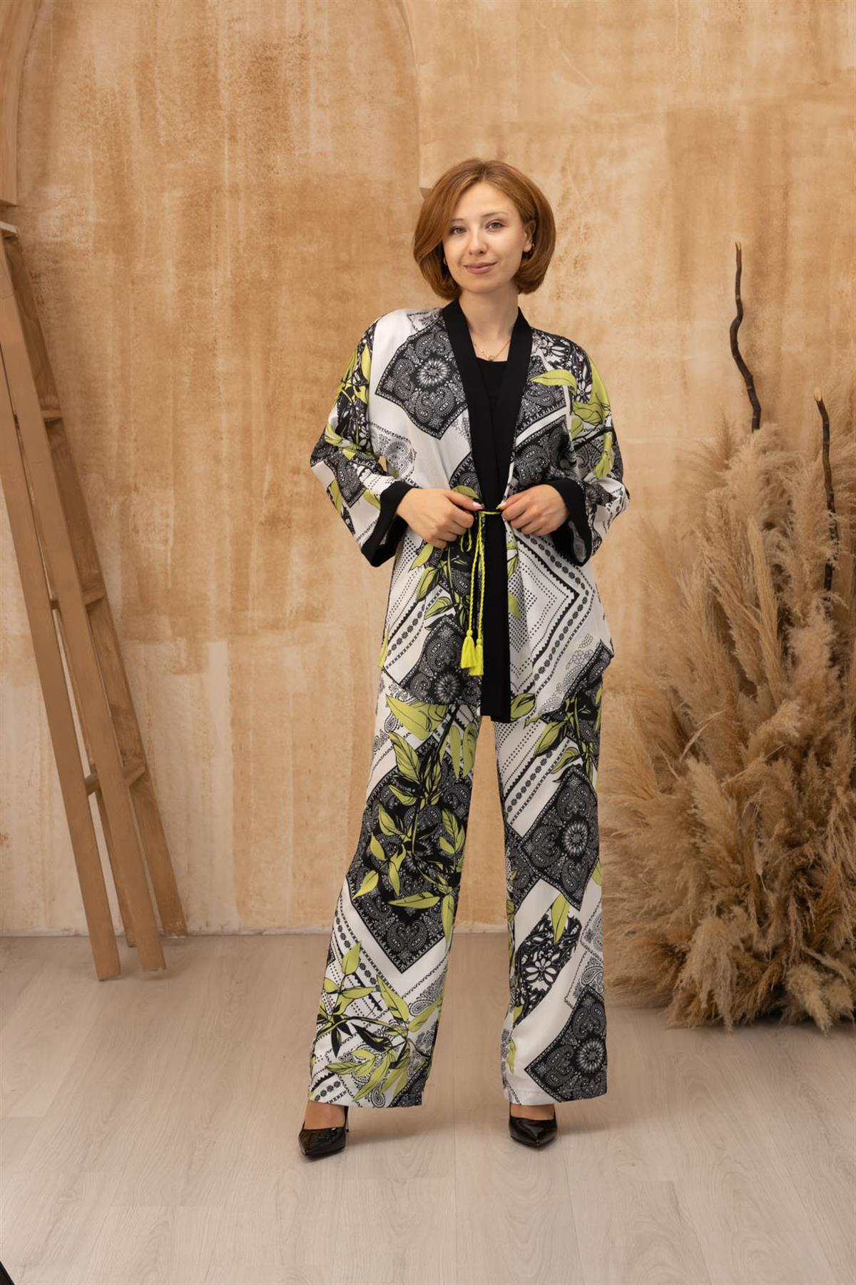 MİARUJ 23Y4457 GEOMETRİK DESEN KİMONO