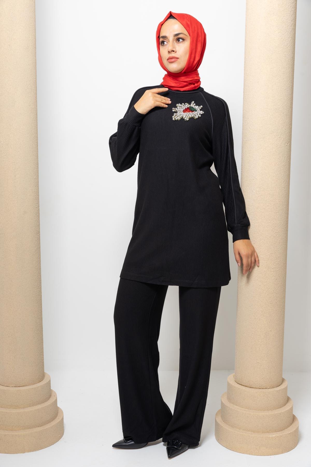 TUNİK MİARUJ 24K2395 ÇİLEK AKSESUARLI TRİKO TUNİK