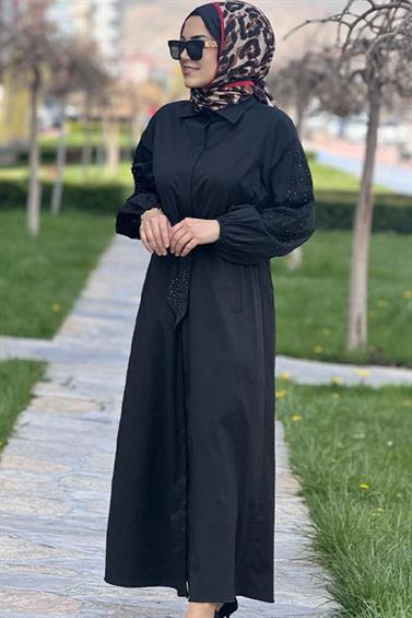ELBİSE FUAT GÜRŞEN 26-5115 KOLLARI İNCİLİ ELBİSE