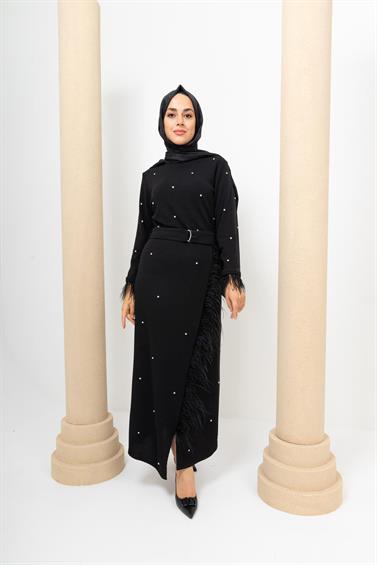 ELBİSE MİARUJ 24K5321 TAŞ İŞLEMELİ TRİKO ELBİSE