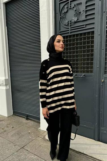 TUNİK MRW1125 ÇİZGİLİ SİMLİ TRİKO TUNİK