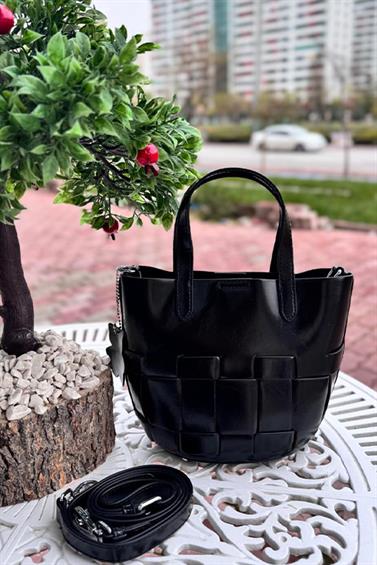 ÇANTA VİVA 27202 ÖRME DETAY DERİ ÇANTA