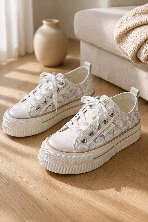 AYAKKABI K262-1041-00 TÜL DETAY KALIN TABAN SPOR AYAKKABI