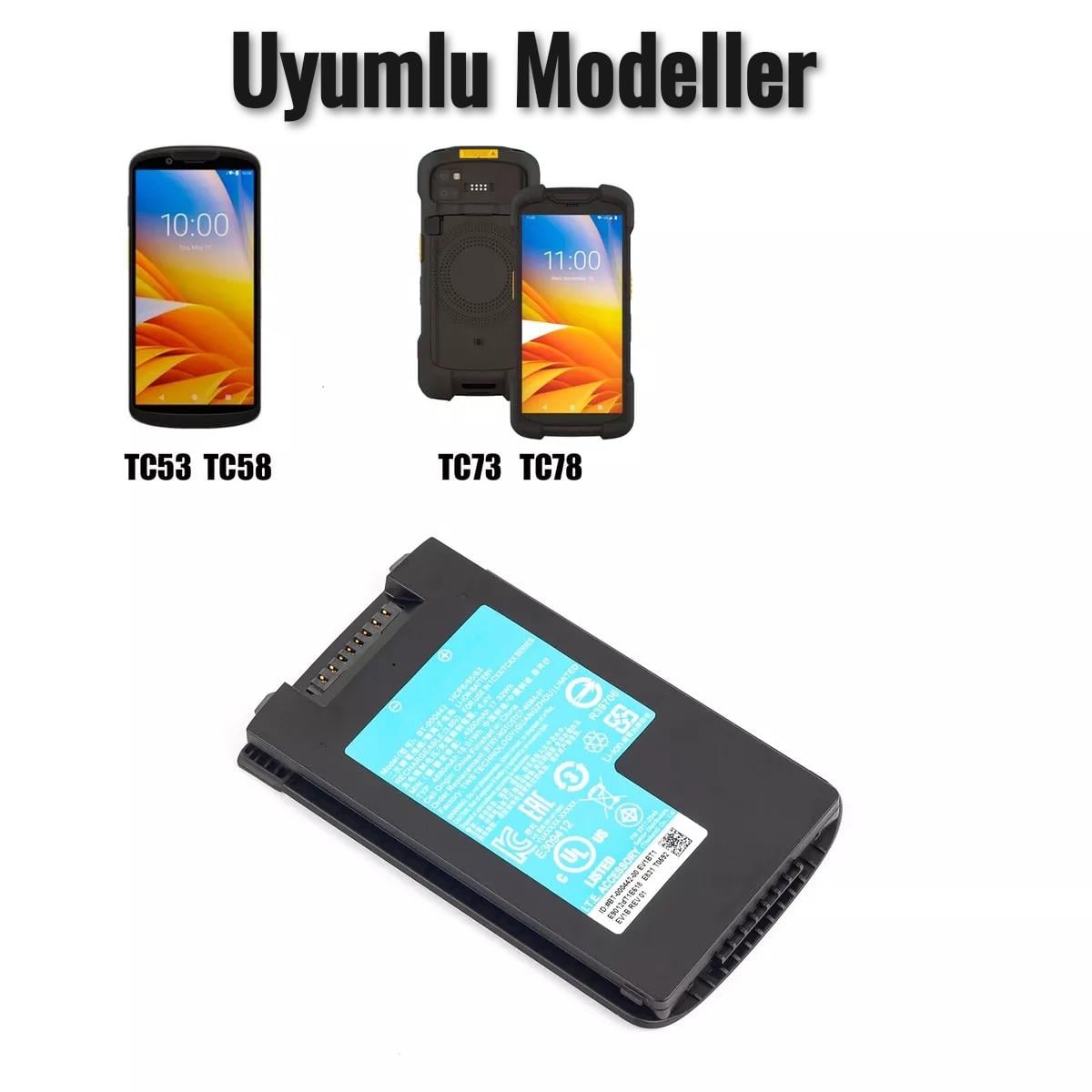 BTRY-NGTC5TC7-44MA-01 TC53 / TC58 / TC73 / TC78 4400 mAh Standart Pil