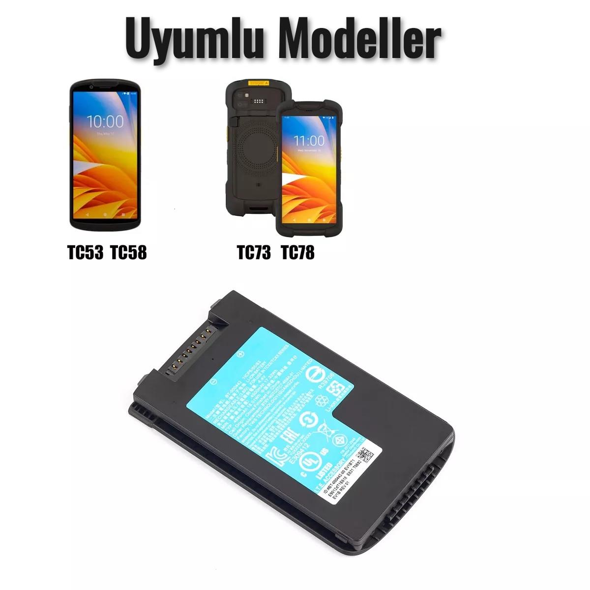 BTRY-NGTC5TC7-44MA-01 TC53 / TC58 / TC73 / TC78 4400 mAh Standart Pil