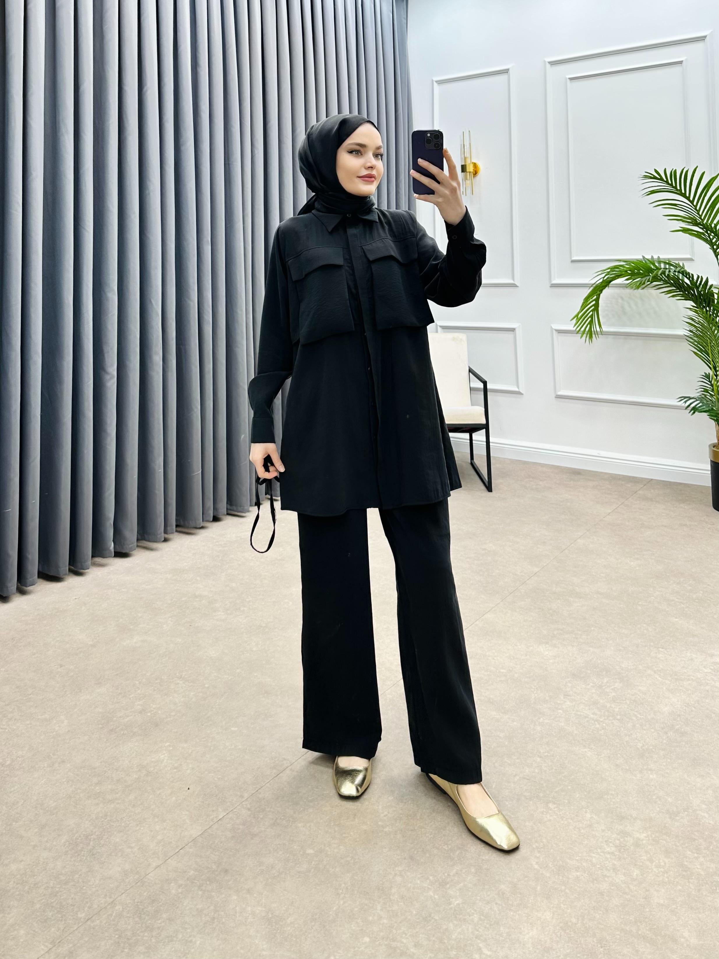 AFRA PANTOLONLU TAKIM SİYAH