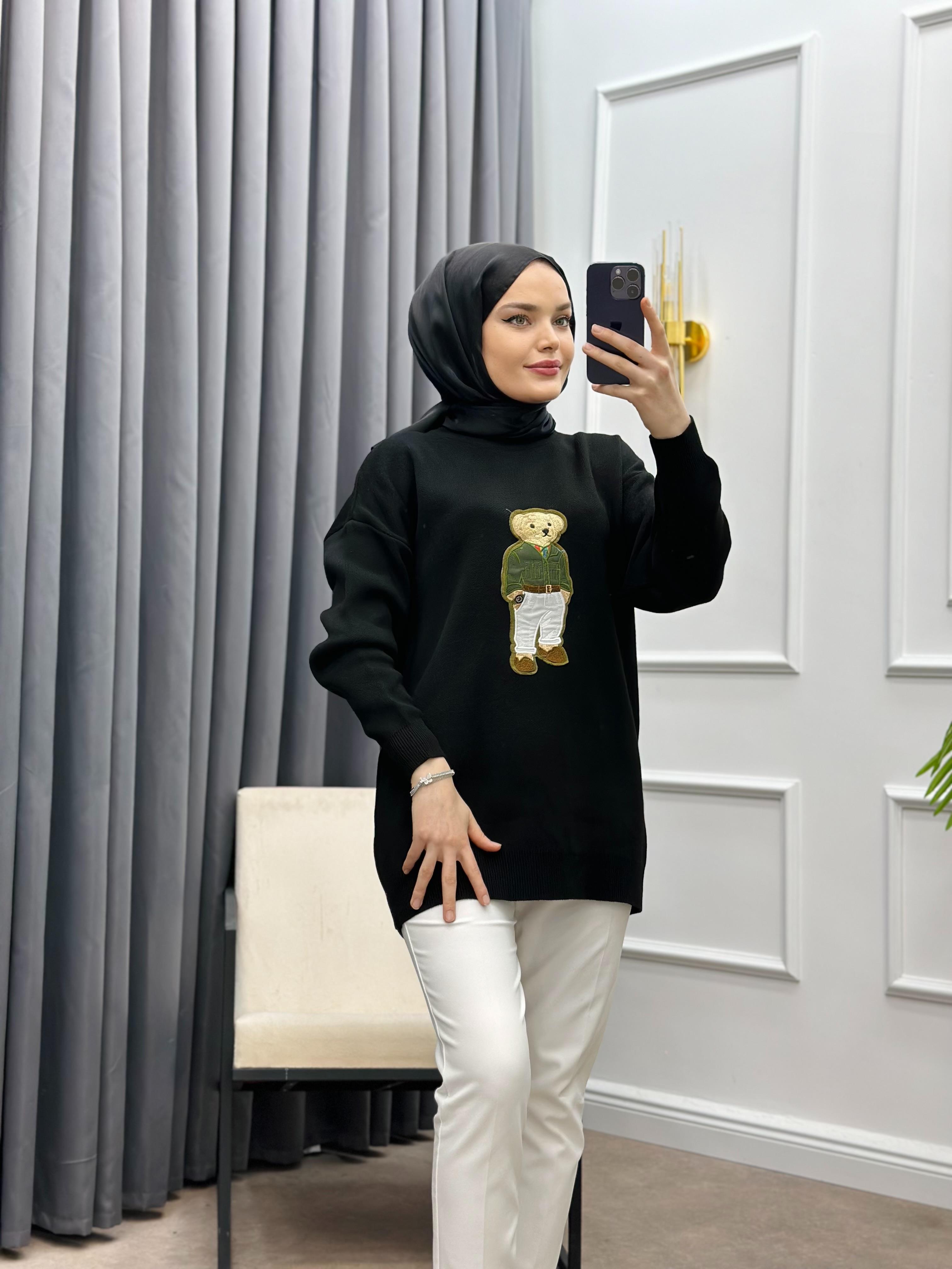 AYICIKLI TRİKO KAZAK SİYAH