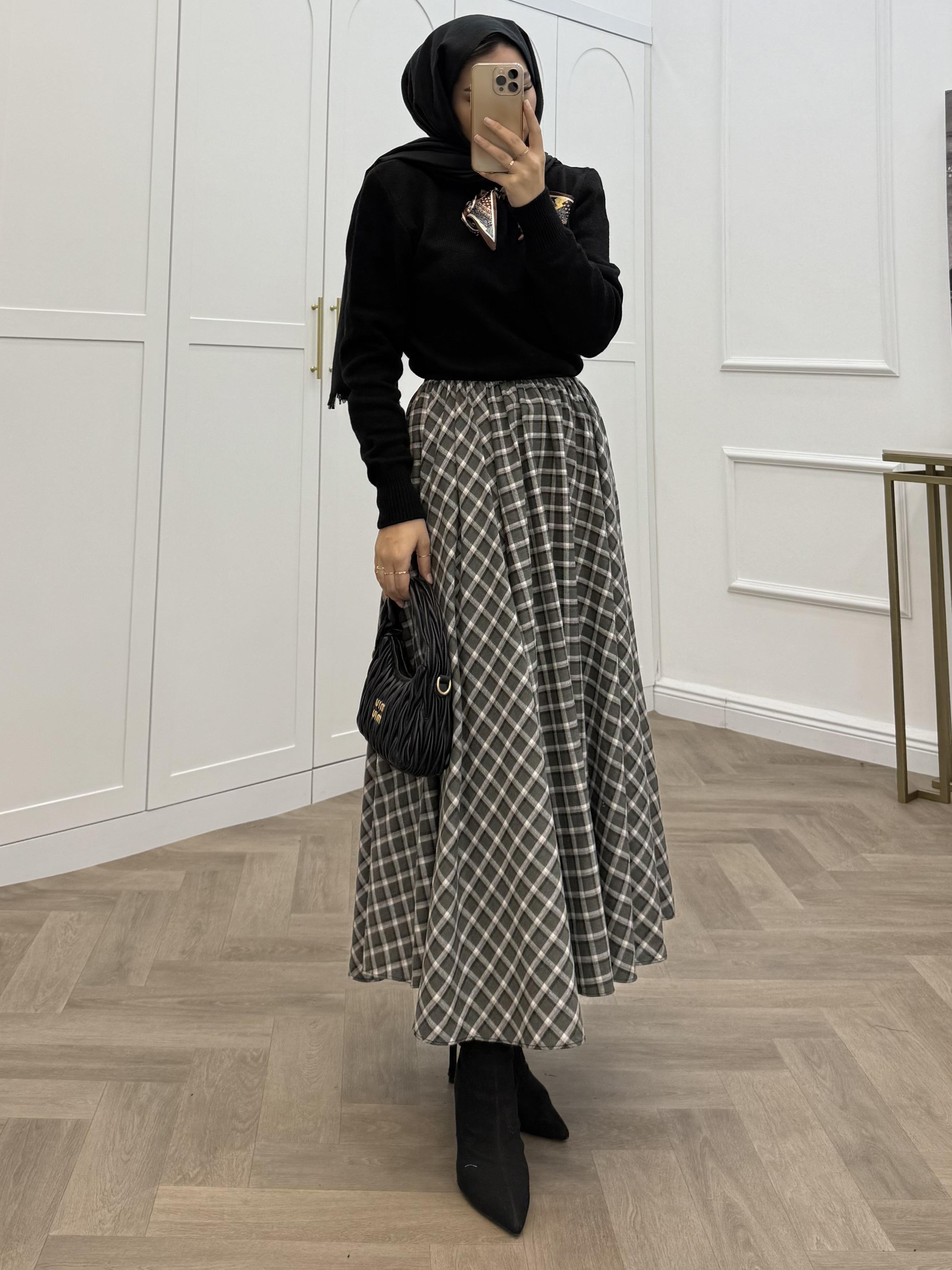 BELİ LASTİKLİ EKOSE ETEK HAKİ