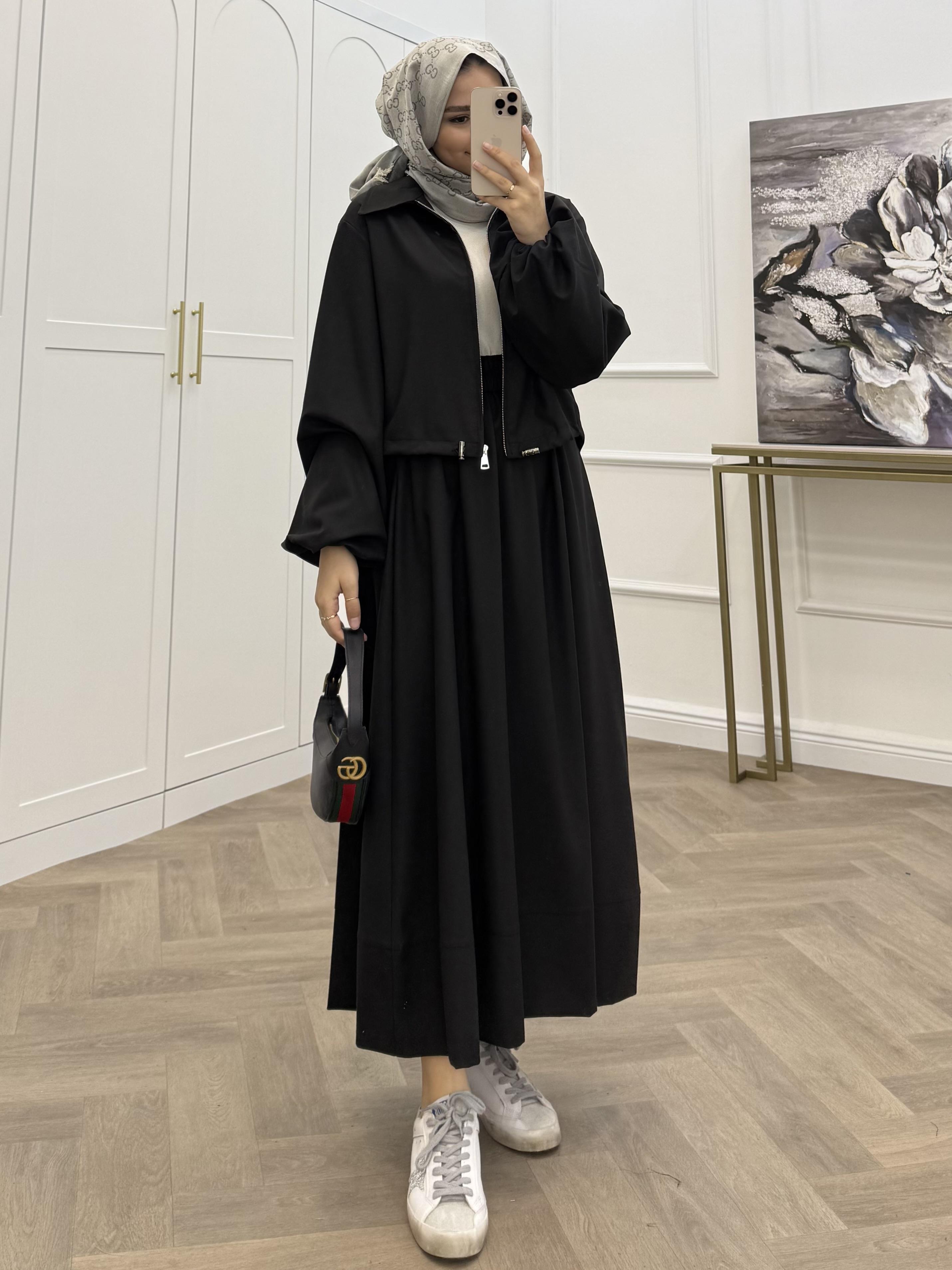 BOMBER CEKETLİ STOPERLİ ETEKLİ TAKIM SİYAH 