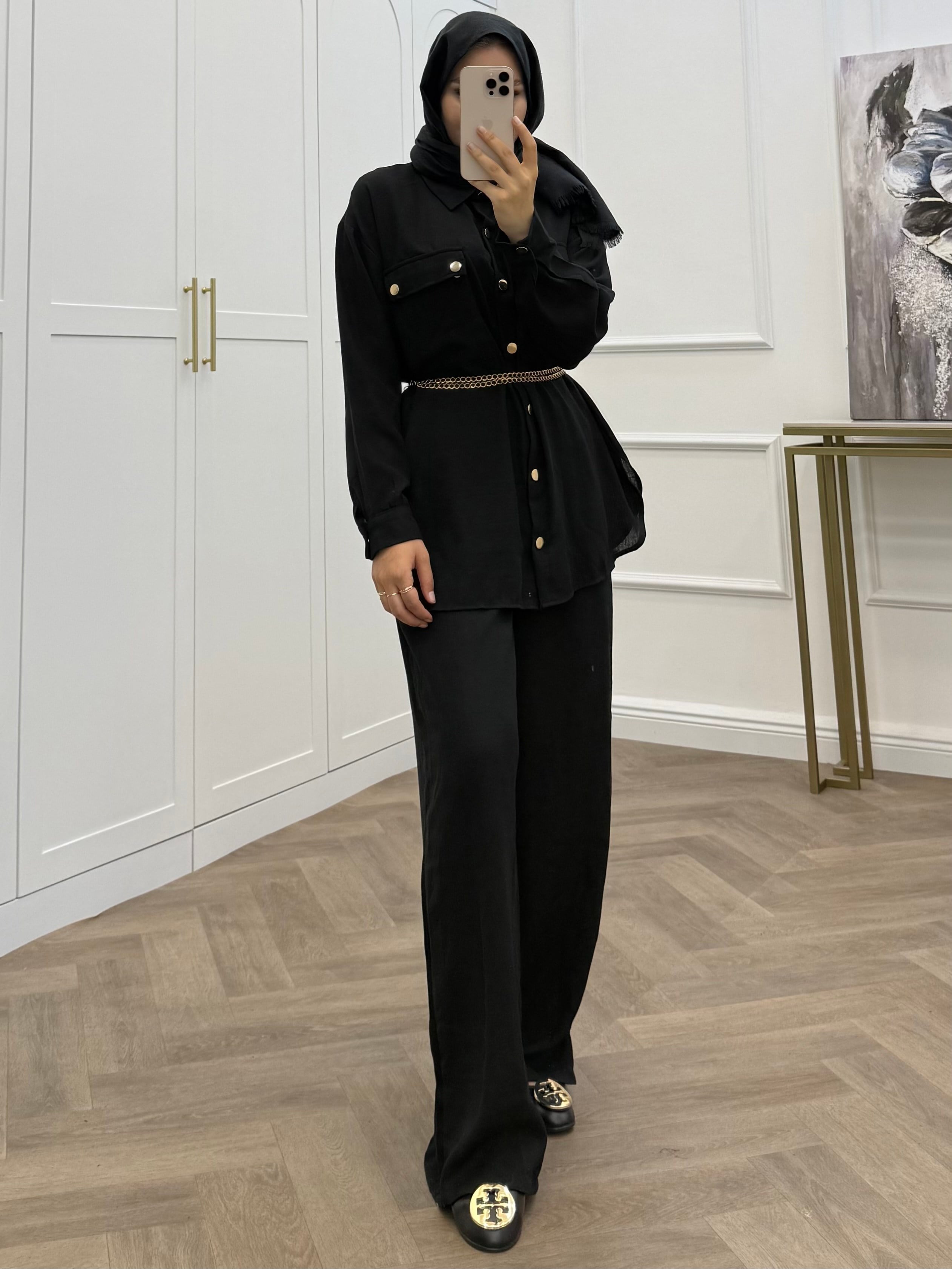 CHANEL PANTOLONLU TAKIM SİYAH