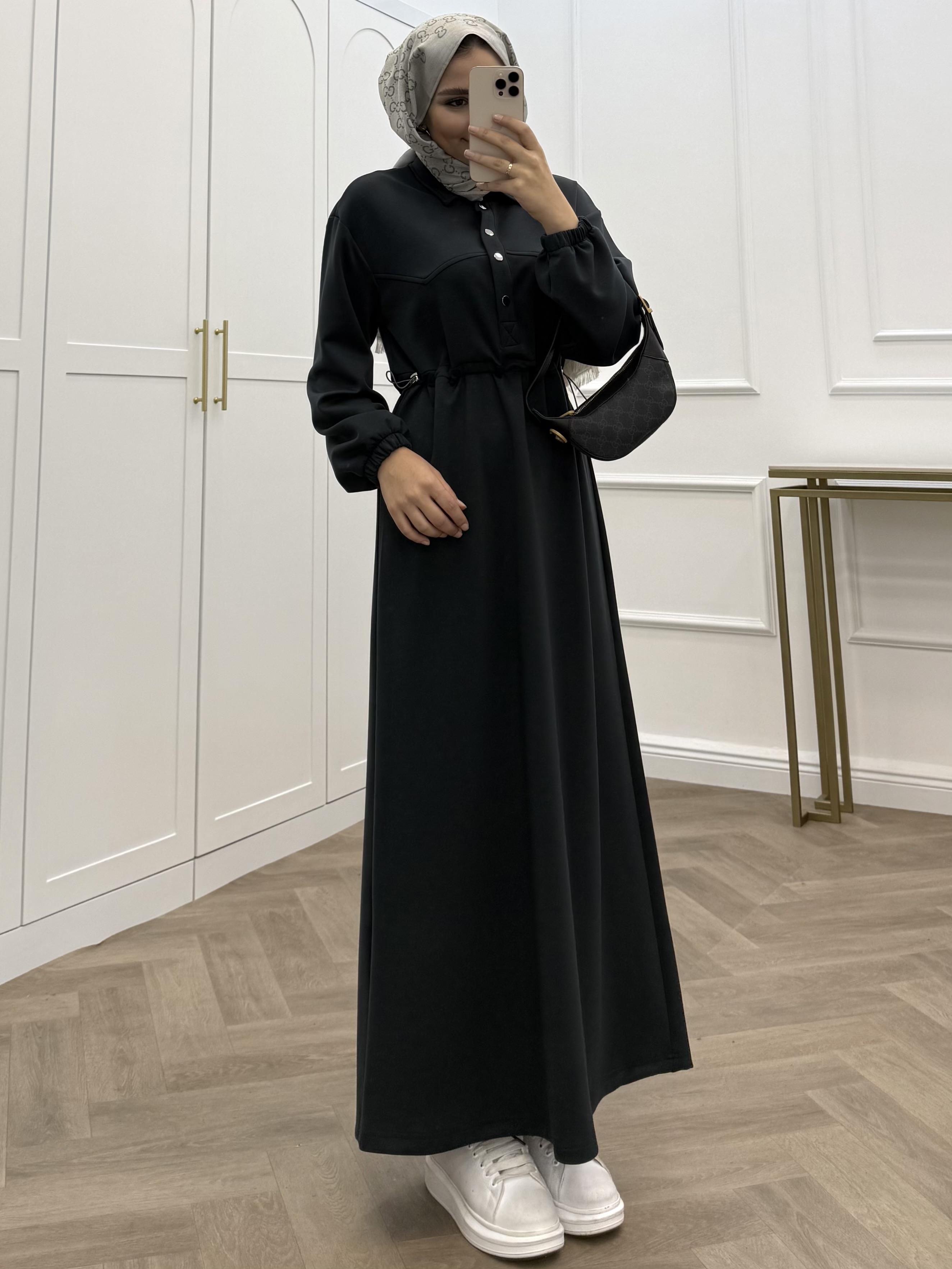 ÇITÇIT DÜĞMELİ OYSHO ELBİSE ANTRASİT