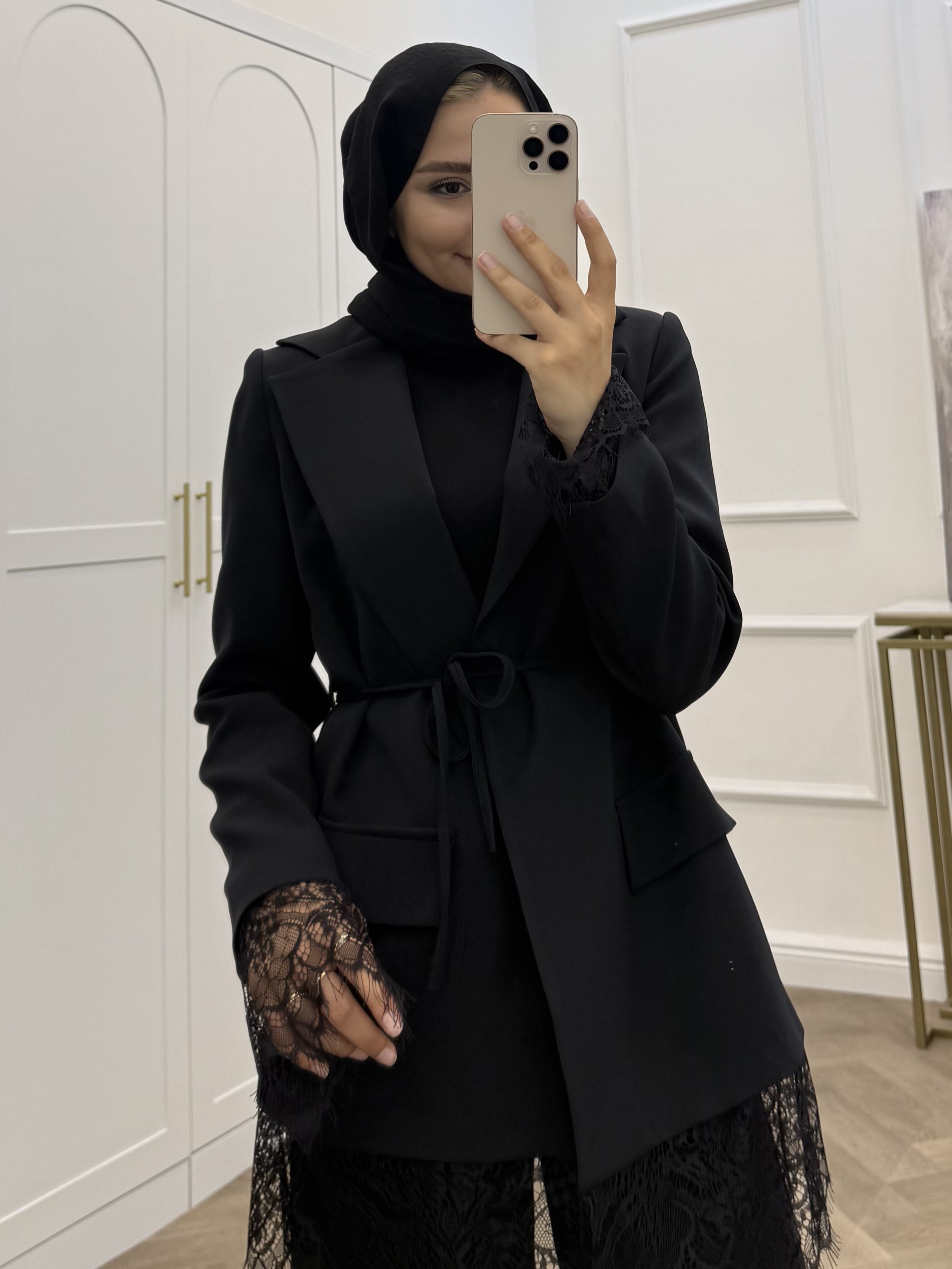 DANTELLİ BLAZER CEKET SİYAH