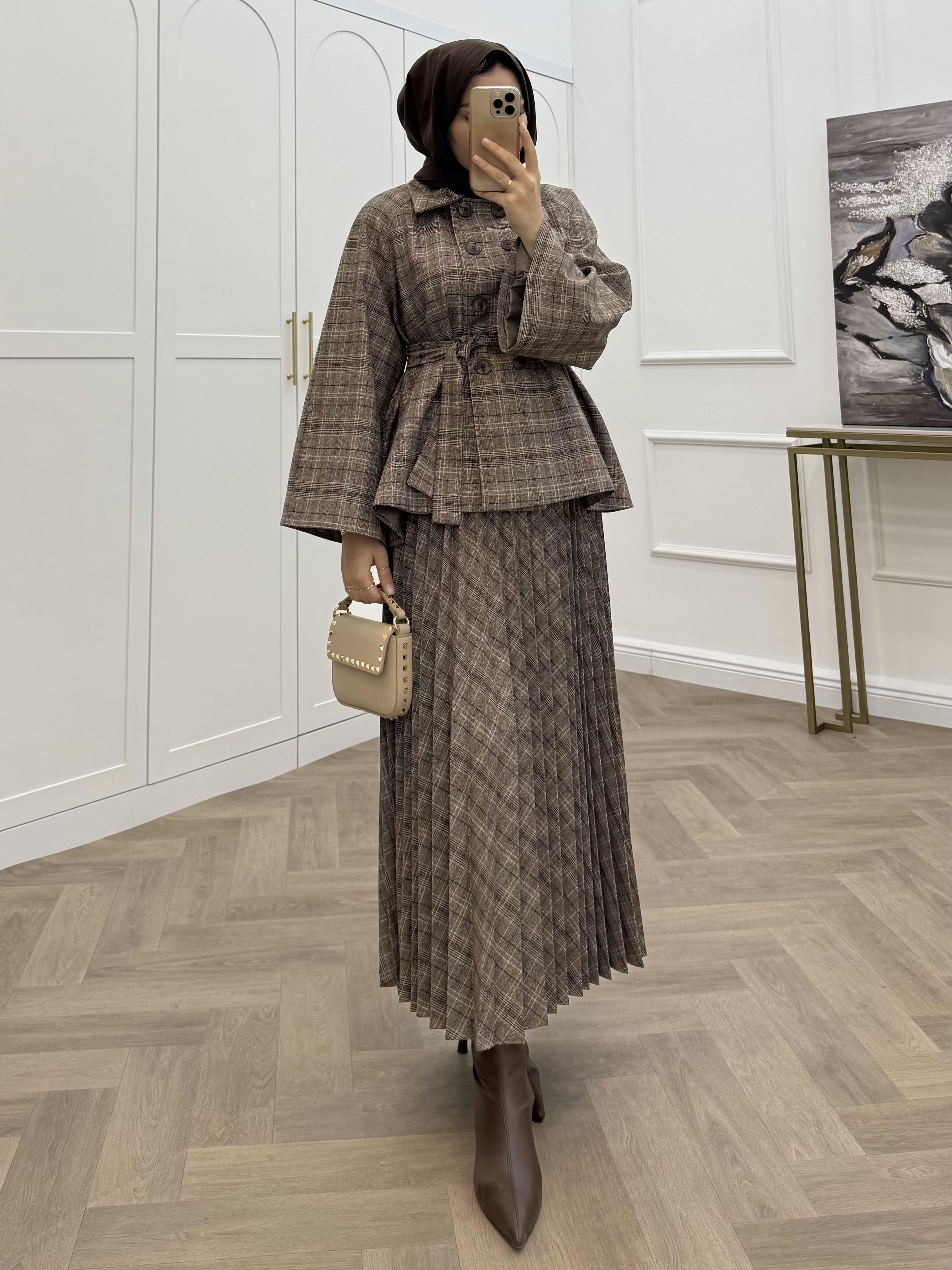 EKOSE CEKETLİ ETEKLİ TAKIM KAHVE