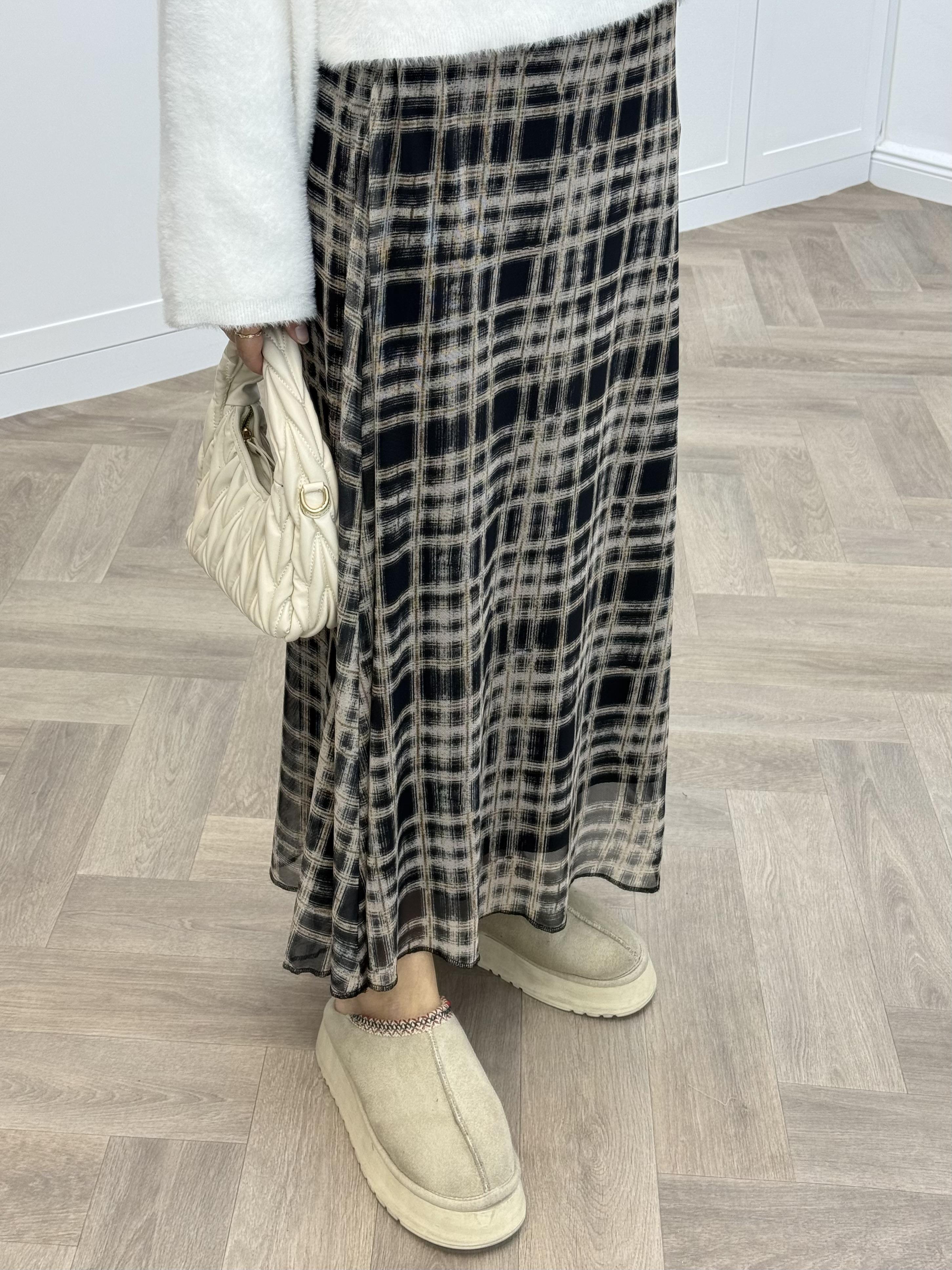 EKOSE ŞİFON ETEK BEJ