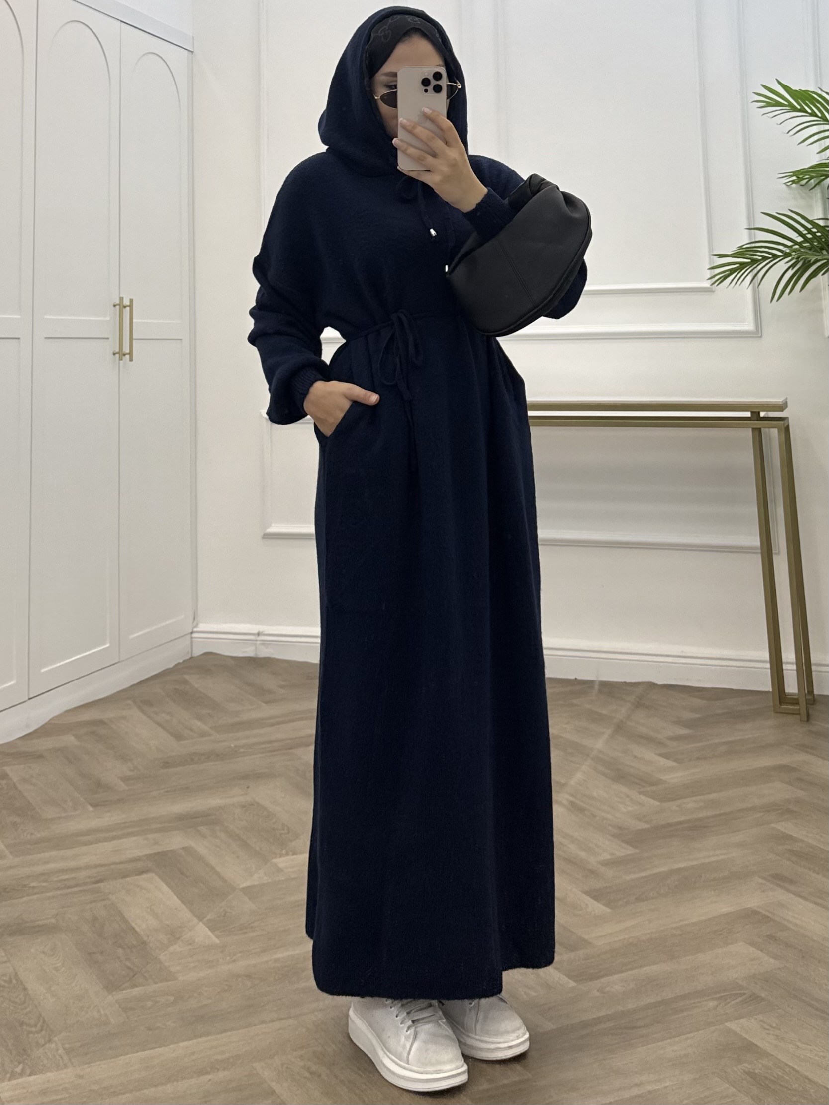 ELENİ YUMOŞ ELBİSE LACİVERT