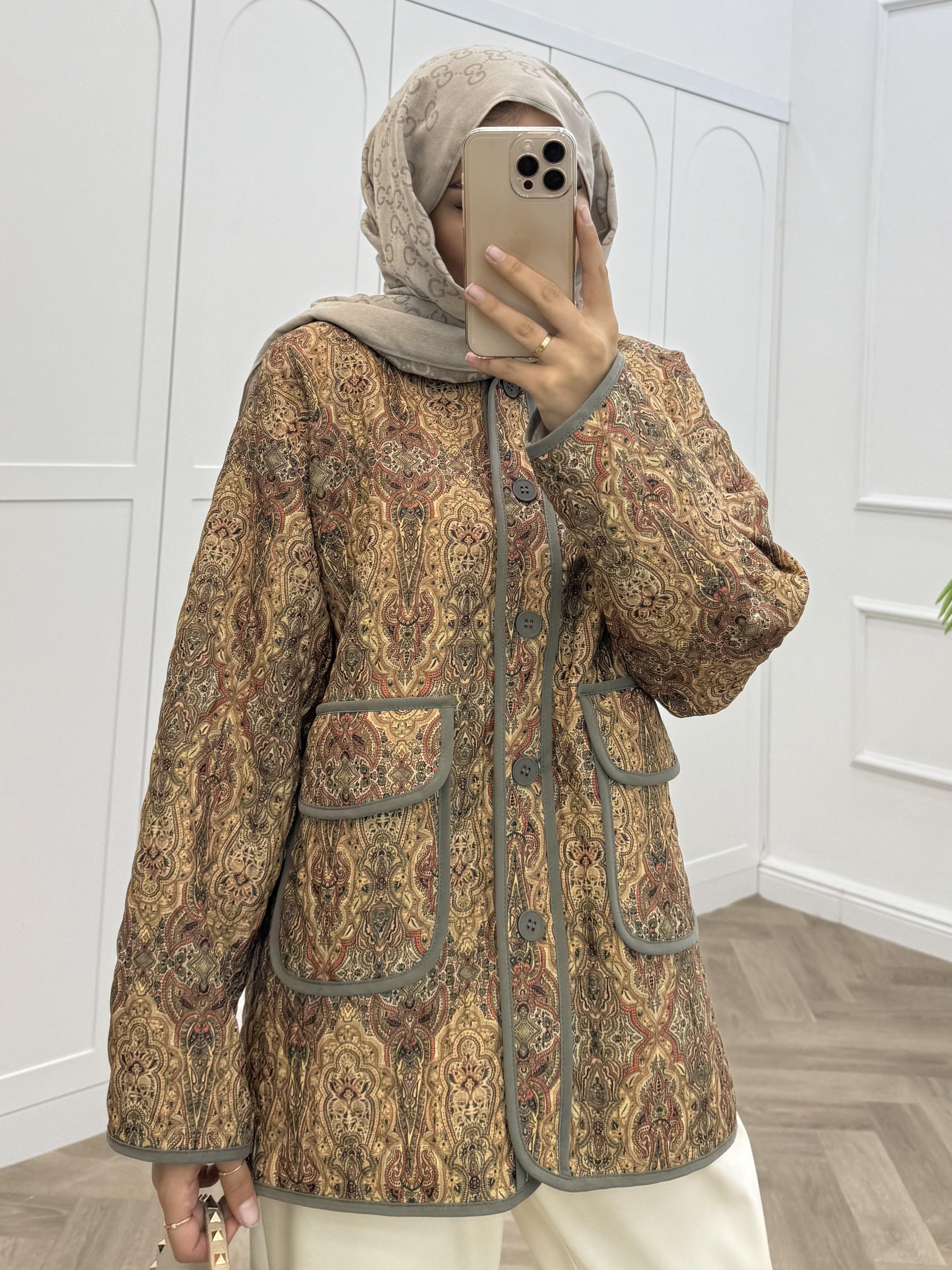 ETNİK DESEN CEKET SARI
