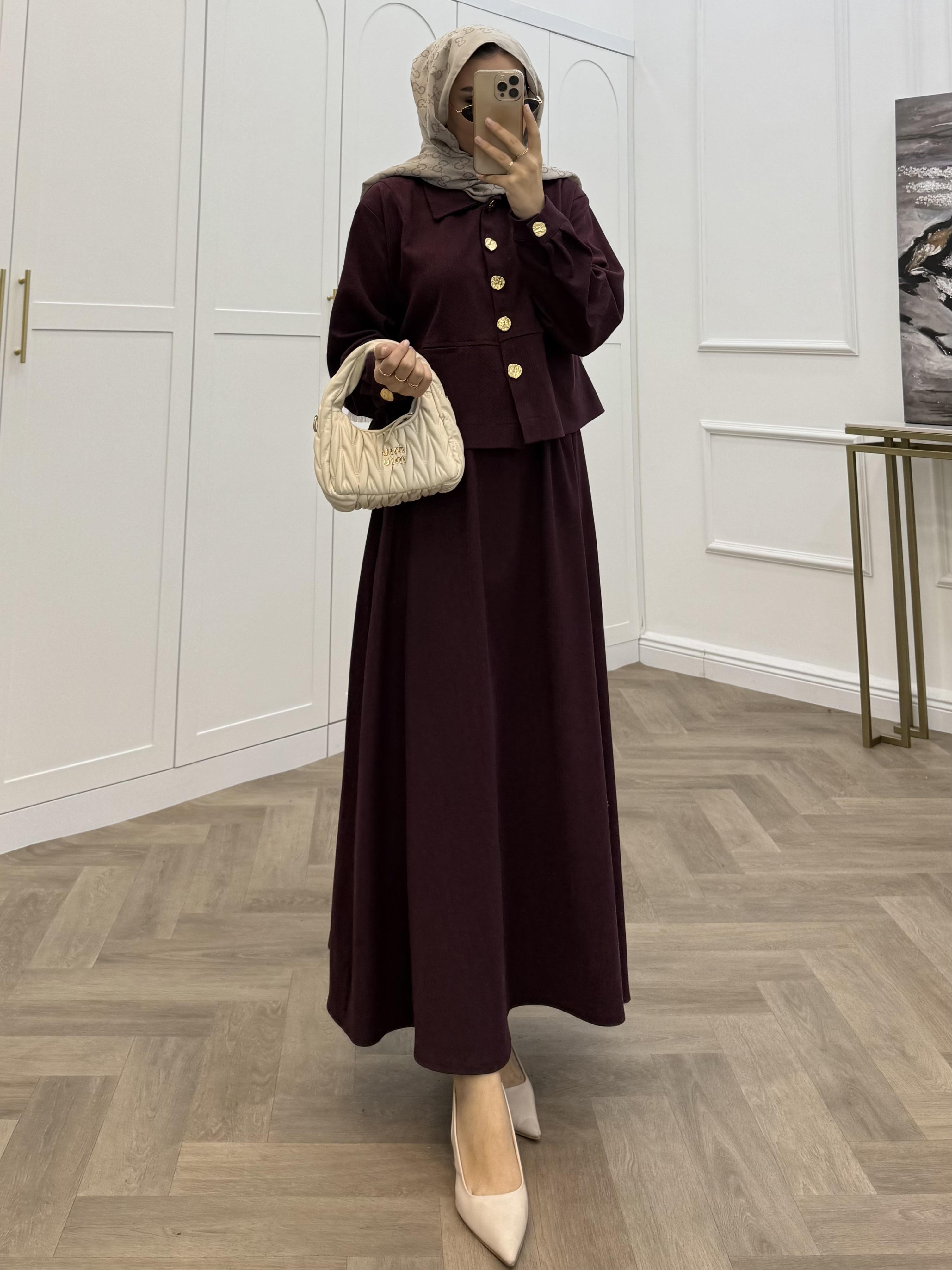 GOLD DÜĞMELİ MODAL TAKIM BORDO