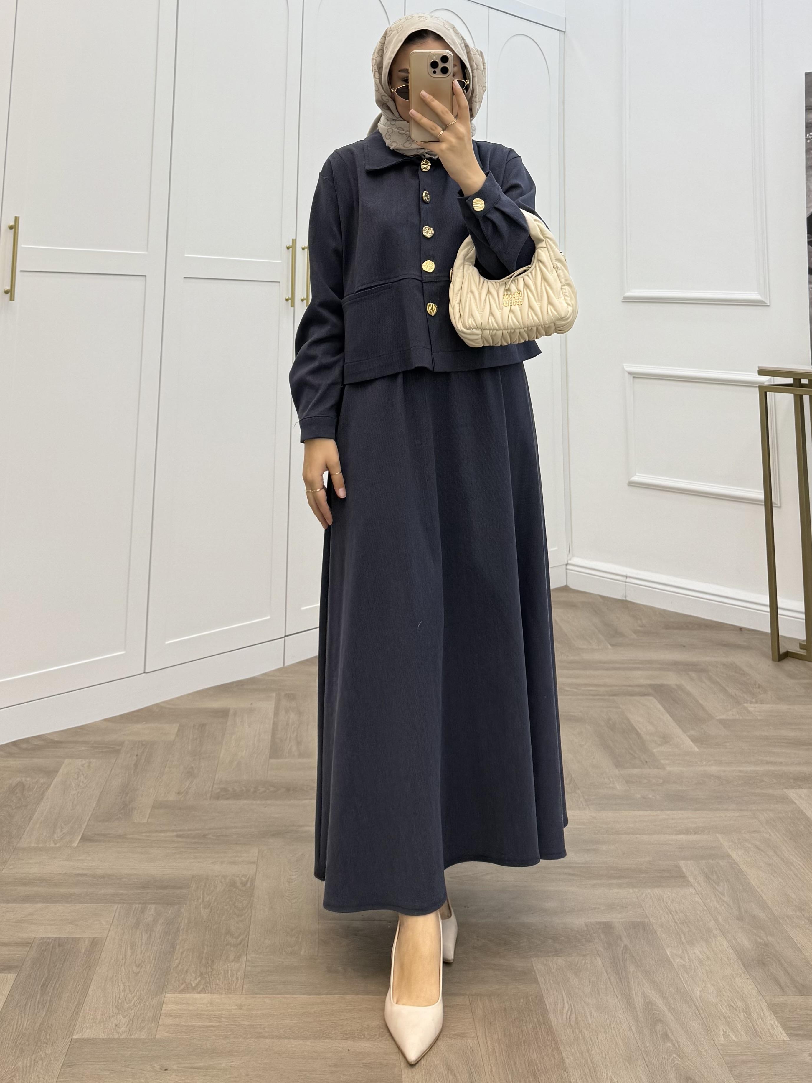 GOLD DÜĞMELİ MODAL TAKIM LACİVERT 