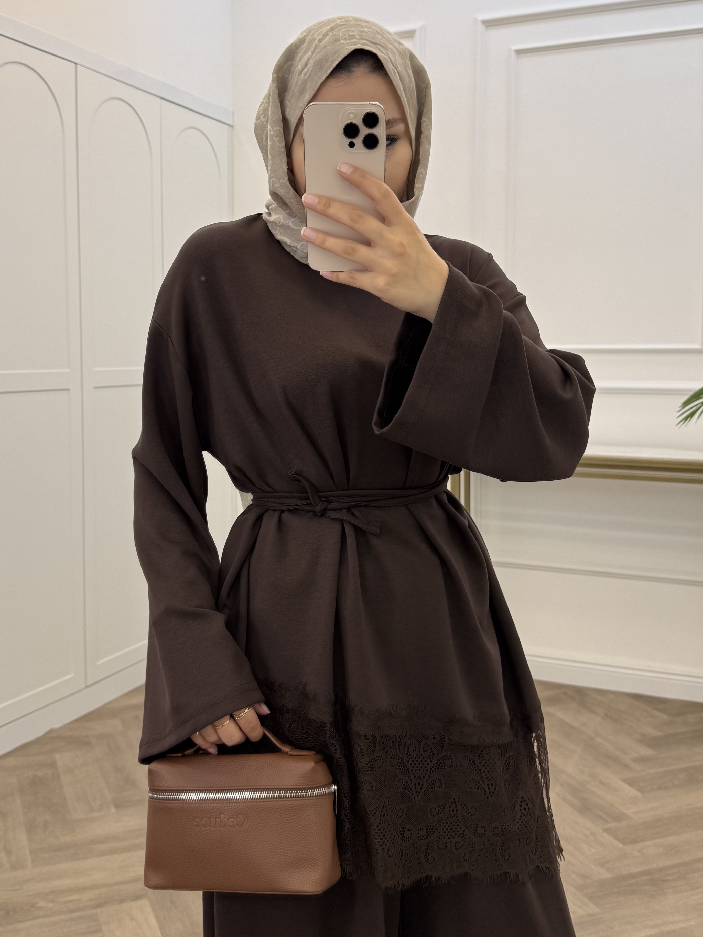 GÜPÜR DETAY OYSHO TUNİK KAHVE