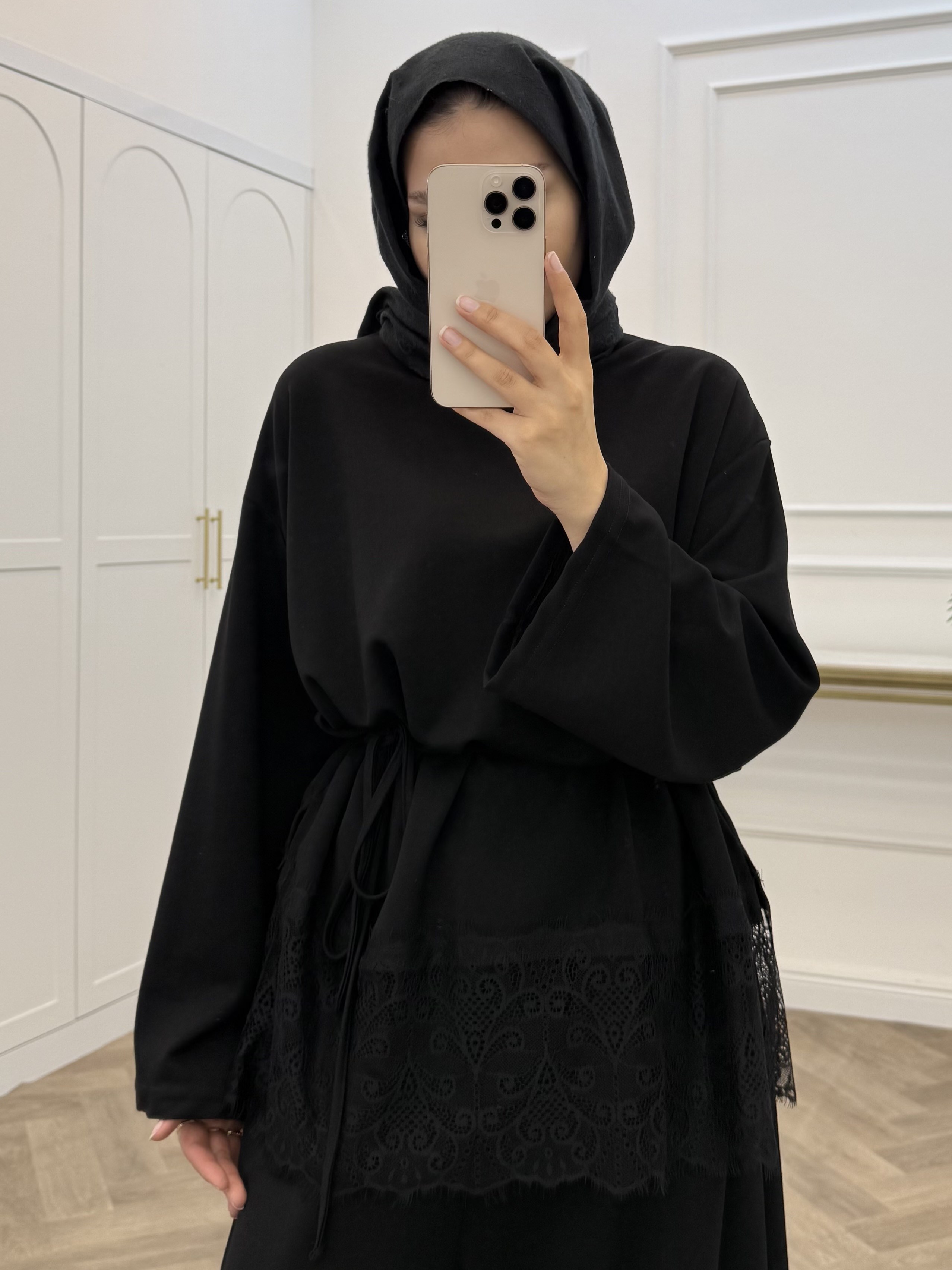 GÜPÜR DETAY OYSHO TUNİK SİYAH