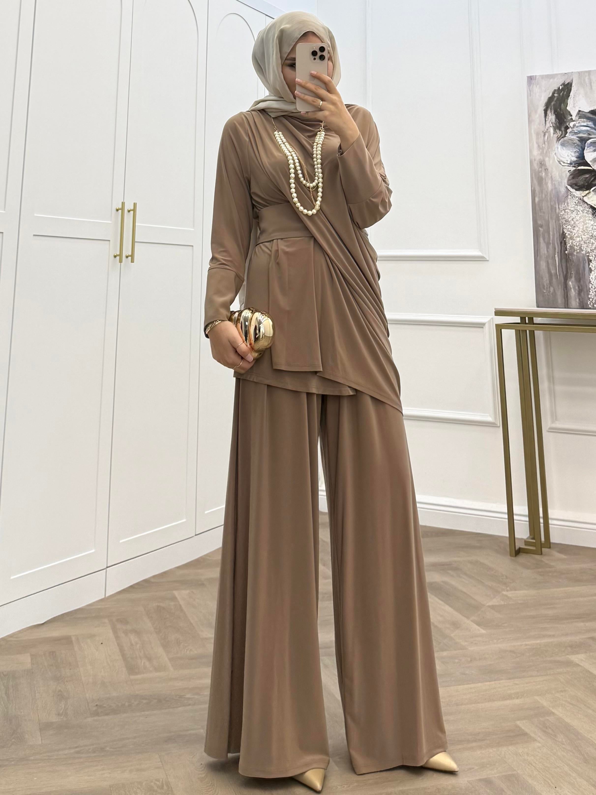 HALE SANDY PANTOLONLU TAKIM VİZON