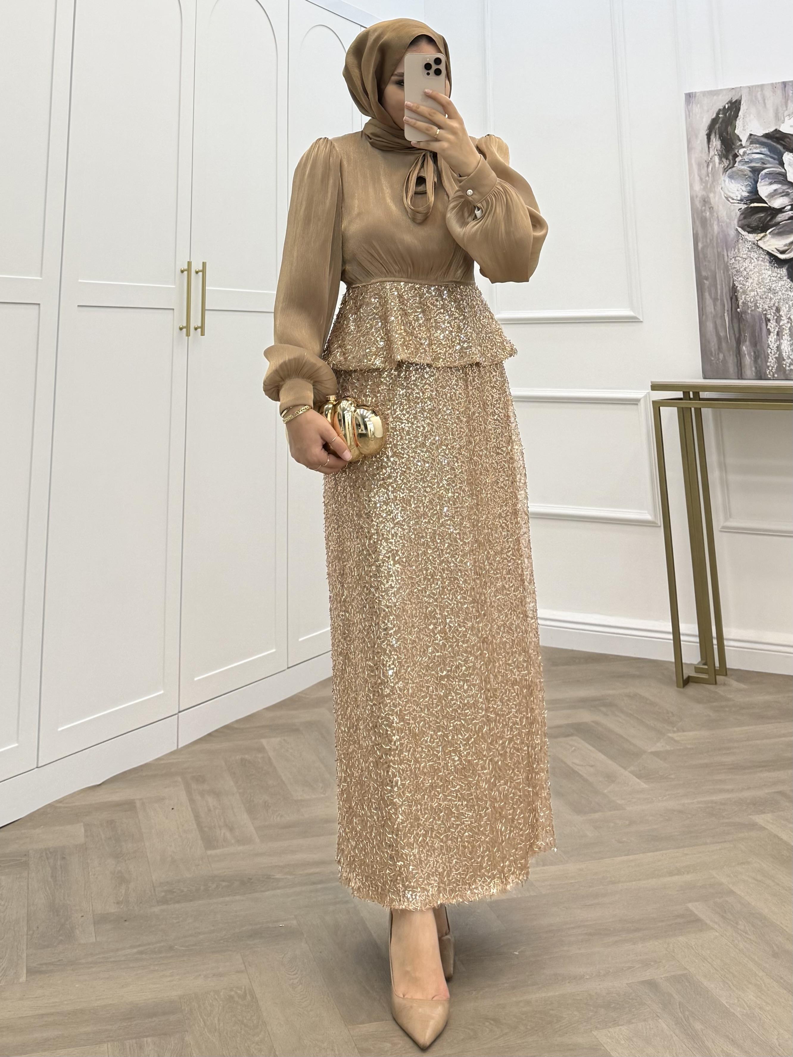 JESSİCA SİMLİ ETEKLİ TAKIM GOLD