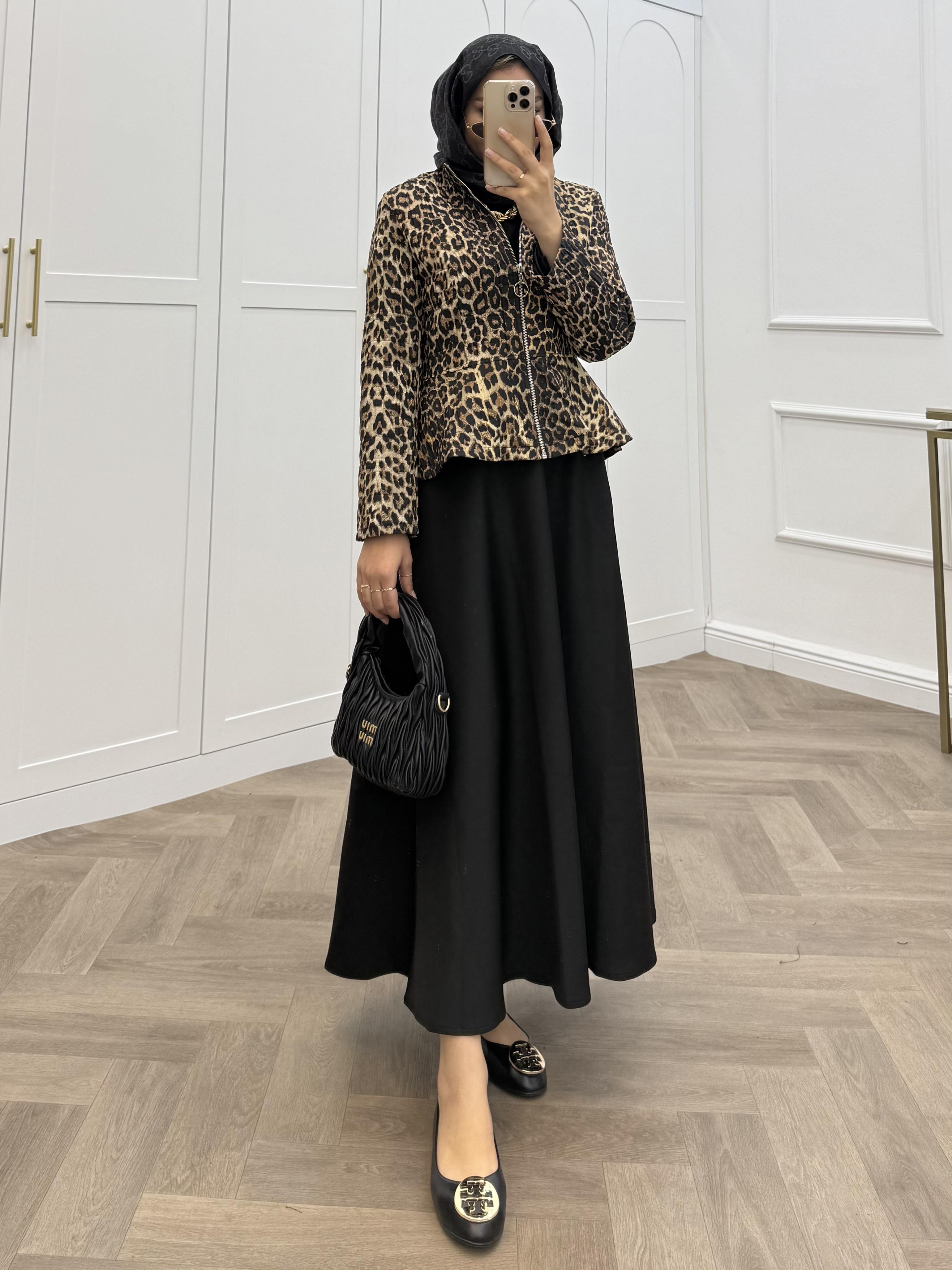 LEOPAR CEKETLİ ETEKLİ TAKIM 