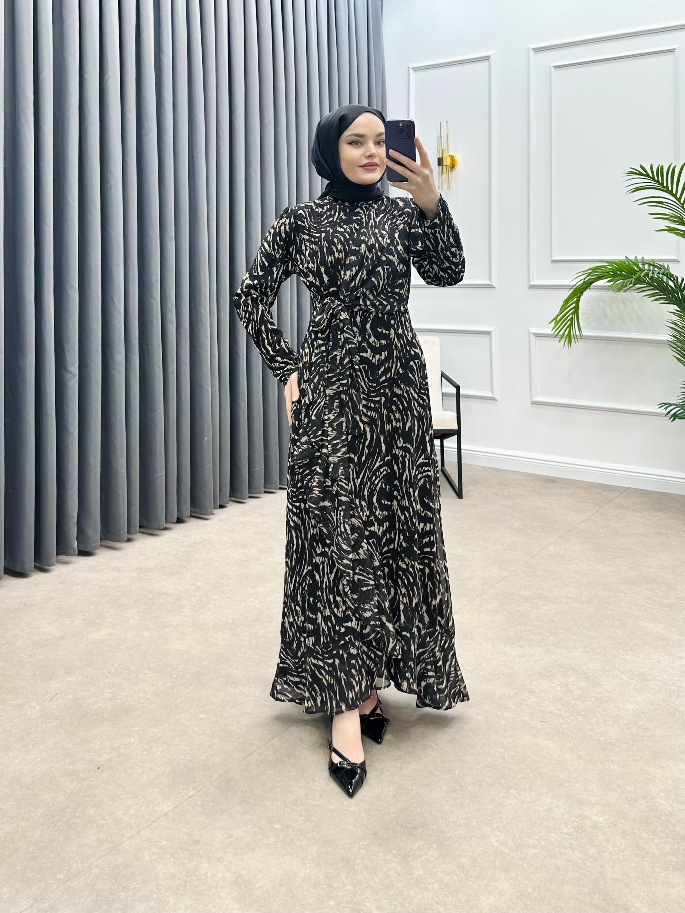 LEOPAR DESEN ELBİSE ZEBRA