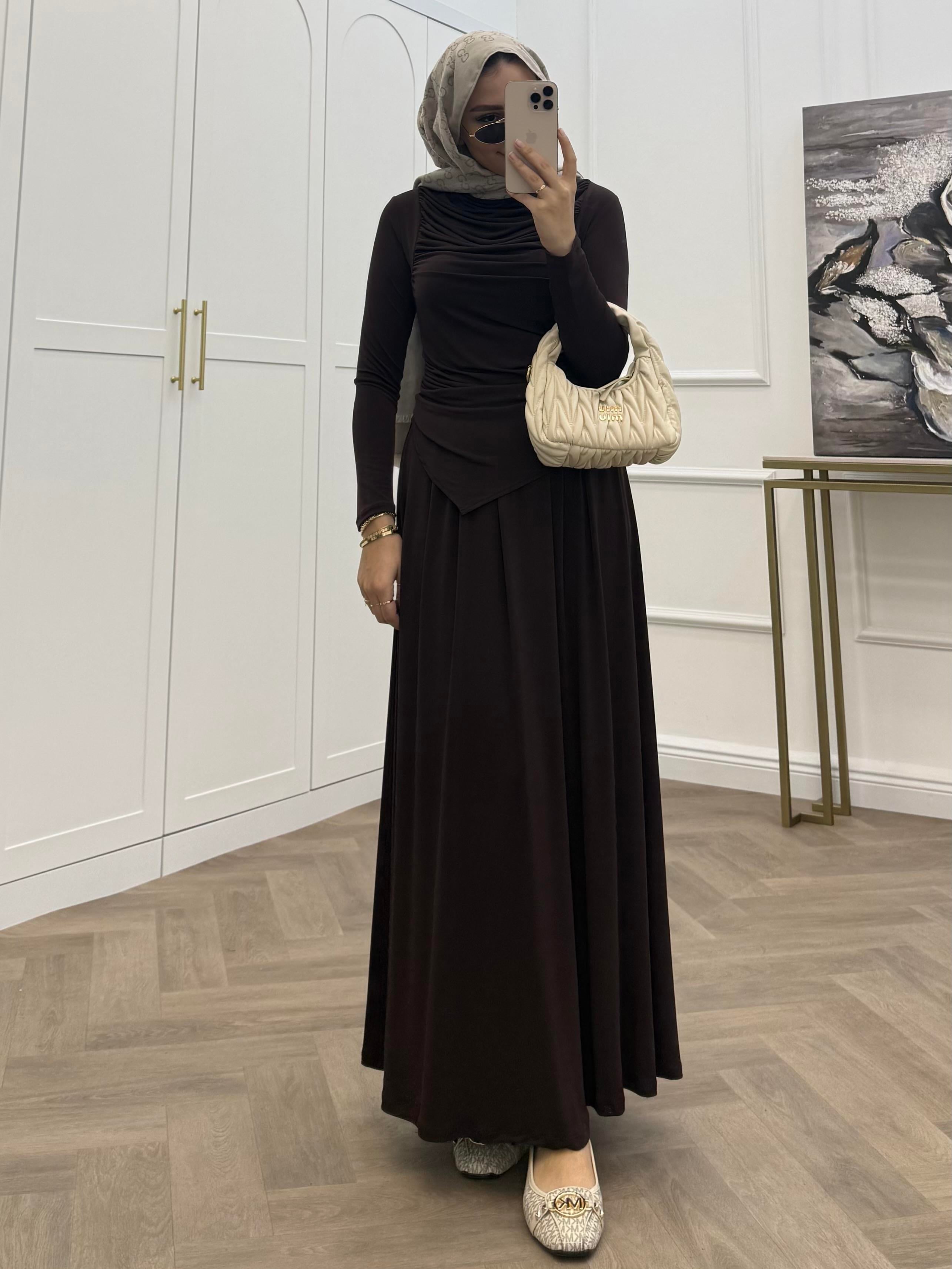 MERİ SANDY ETEKLİ TAKIM KAHVE
