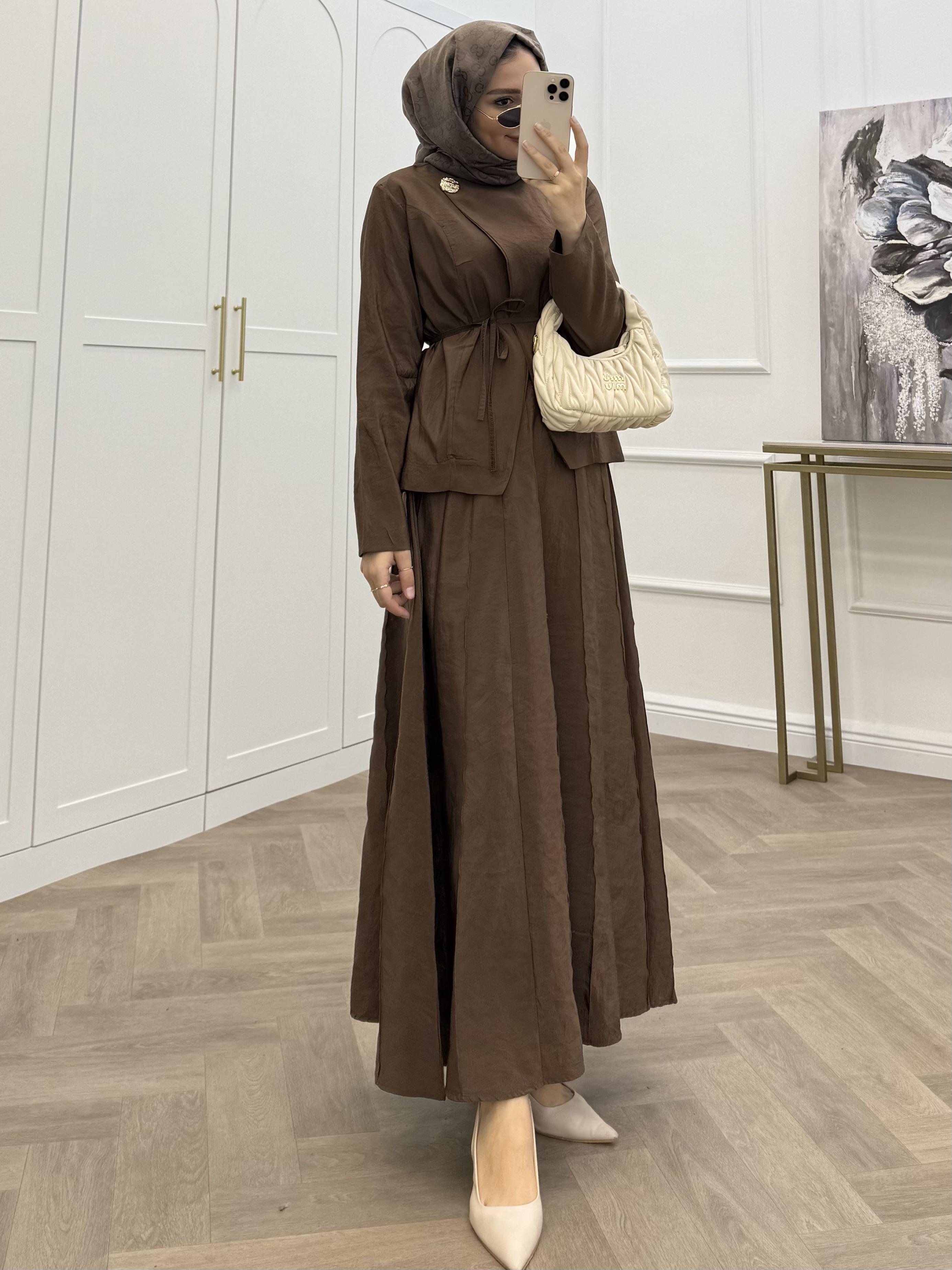 NARE ÇIMALI ETEKLİ TAKIM KAHVE