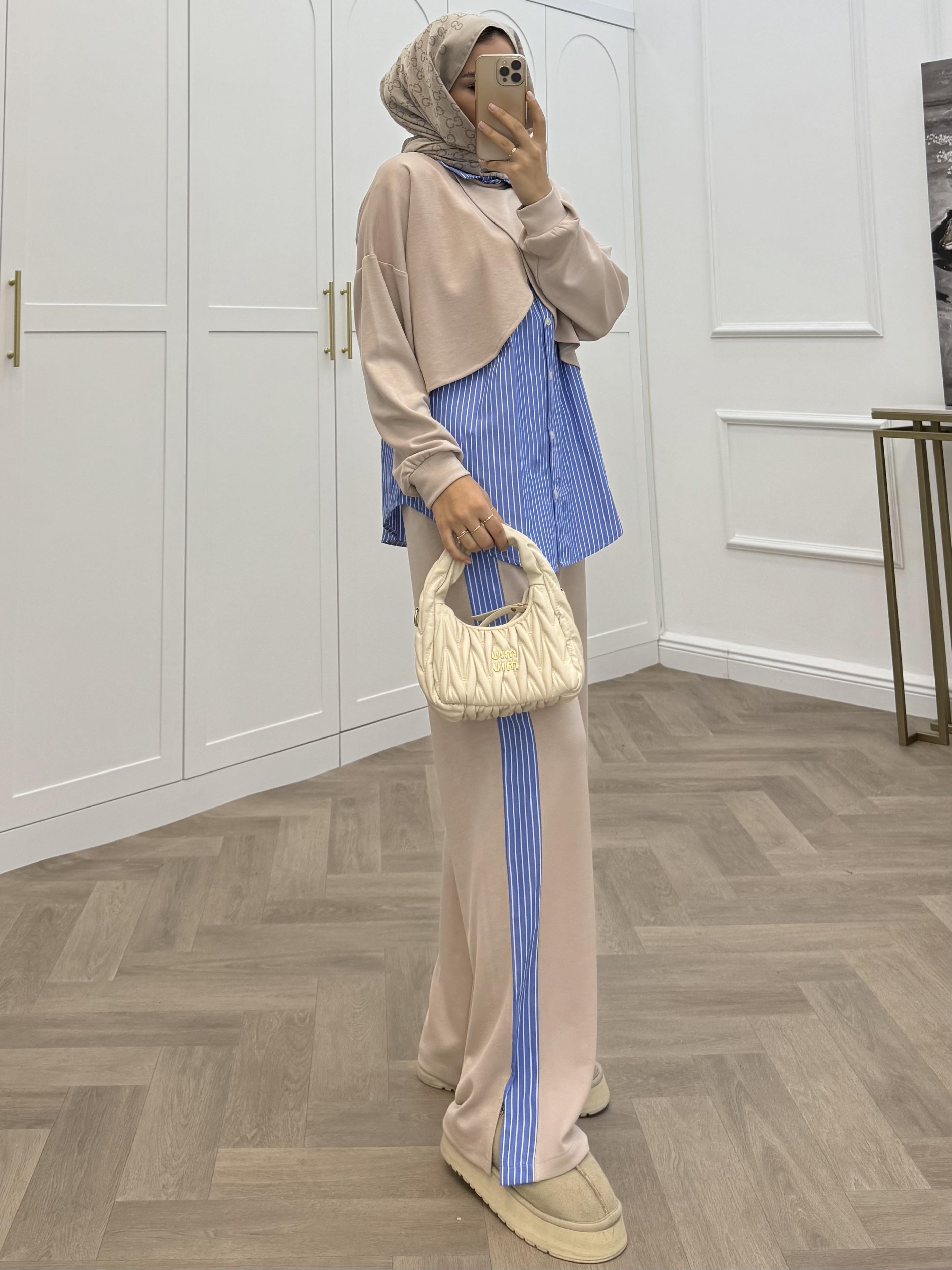 OYSHO GÖMLEKLİ TAKIM BEJ