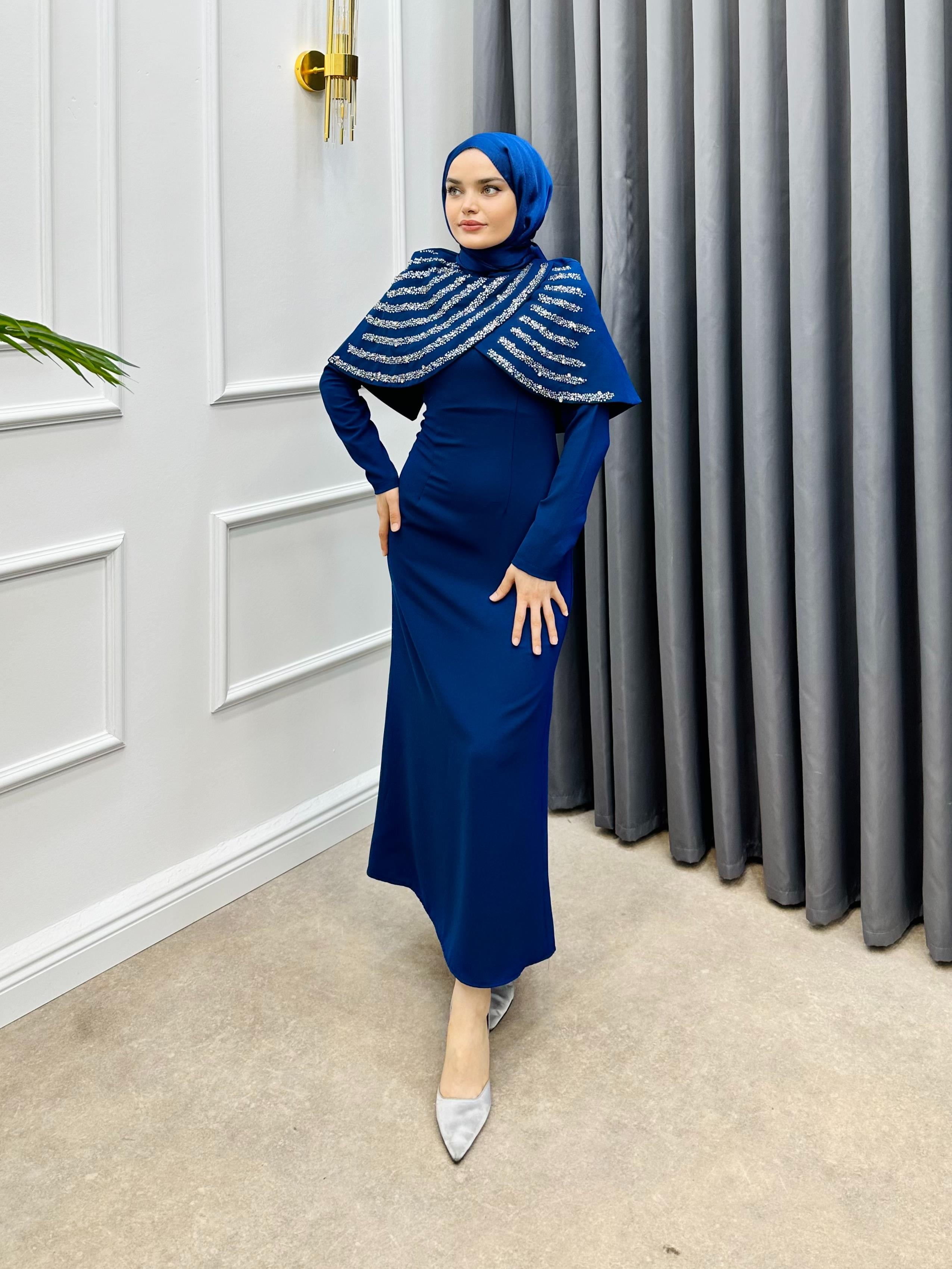 PANÇO TAŞLI ABİYE LACİVERT